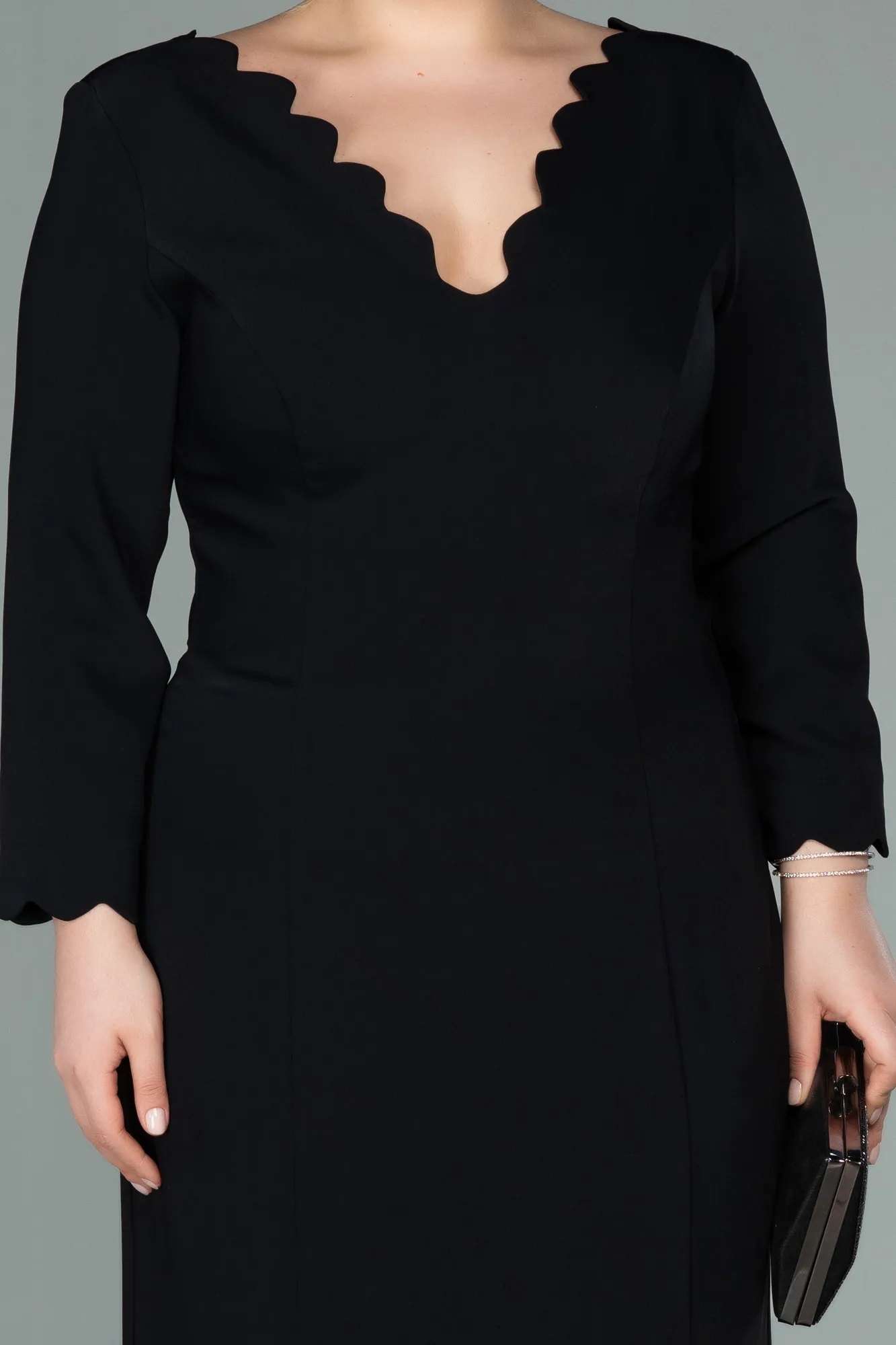 Black-Long Oversized Evening Dress ABU2213