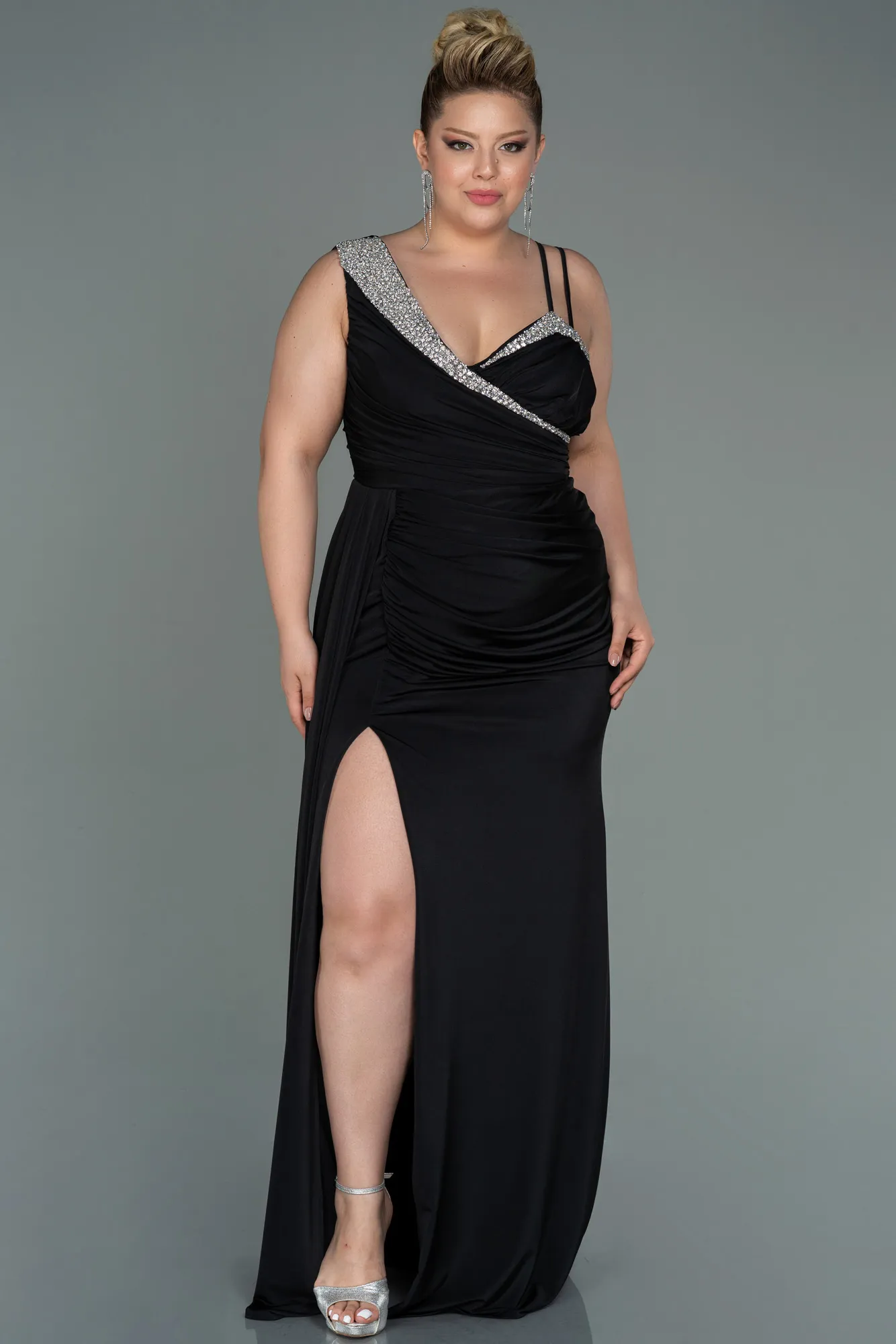 Black-Long Oversized Evening Dress ABU3148