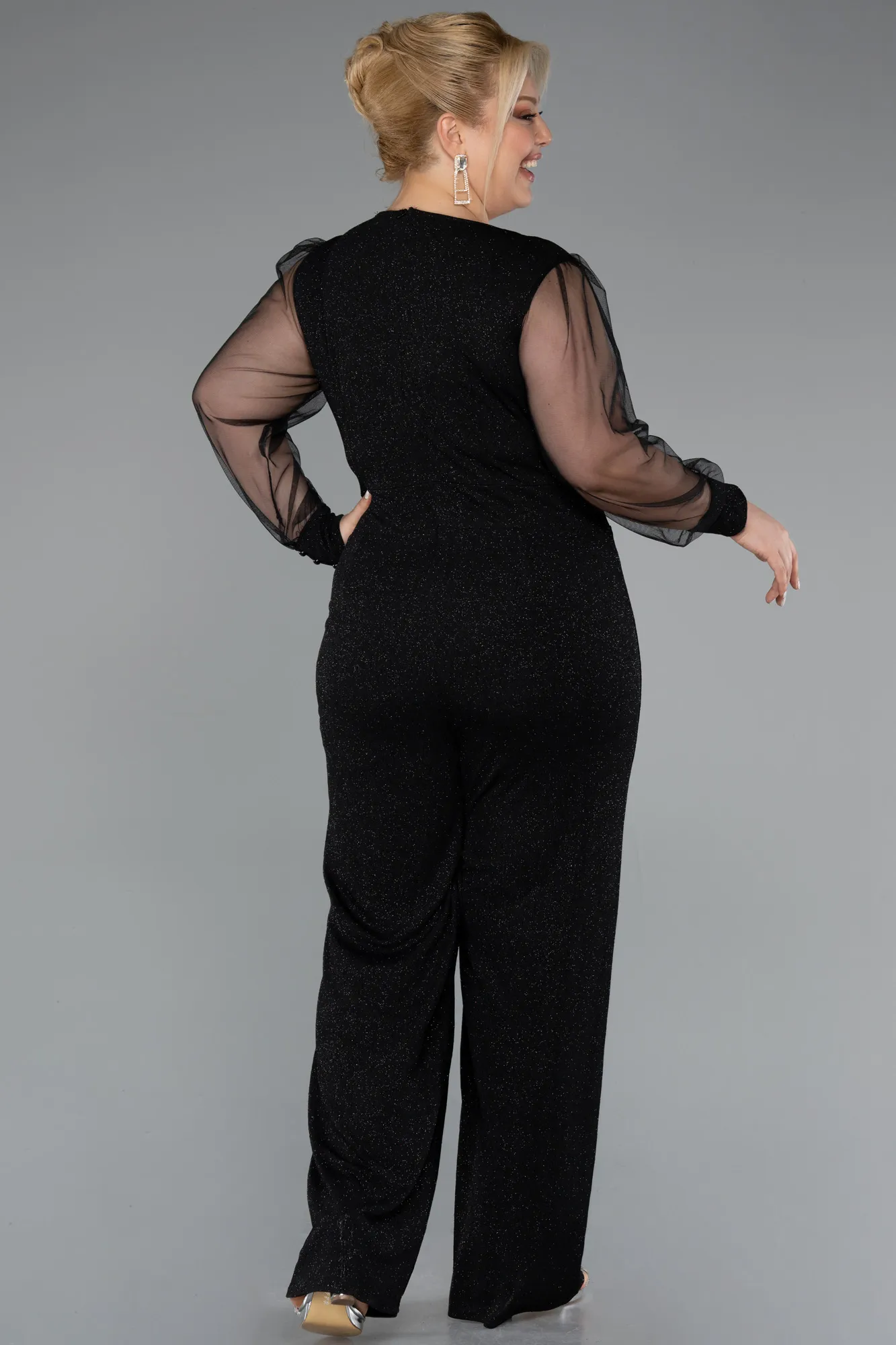 Black-Long Plus Size Cocktail Dress ABT131