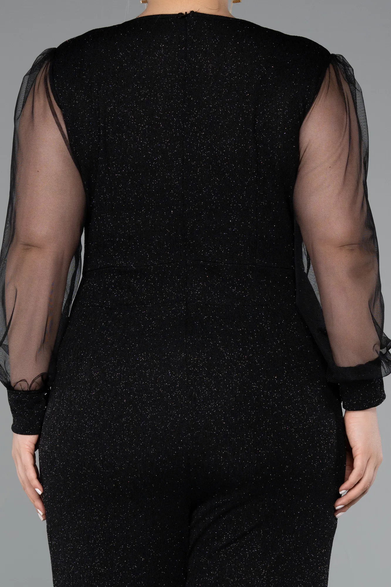 Black-Long Plus Size Cocktail Dress ABT131