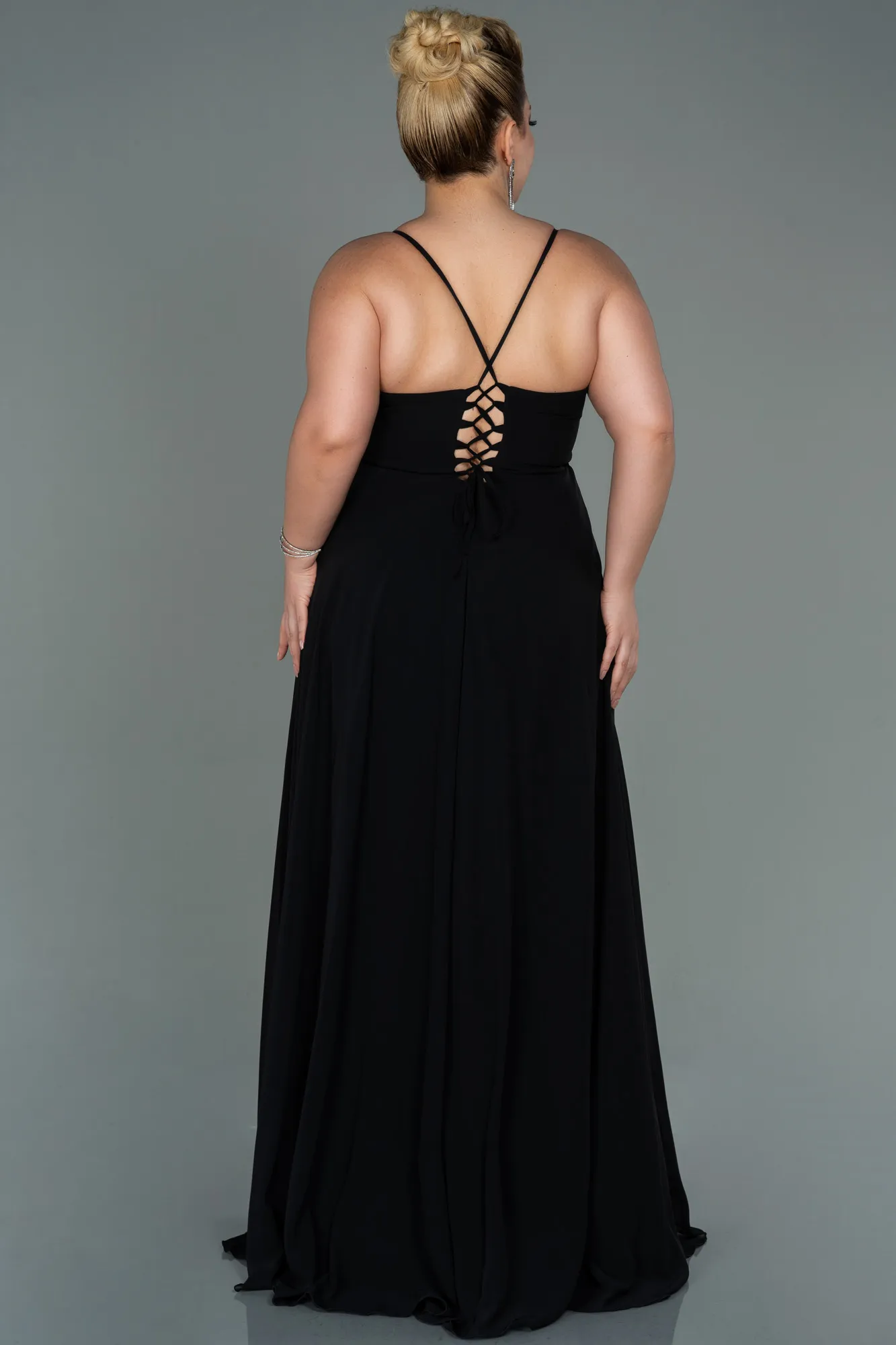 Black-Long Plus Size Evening Dress ABU1324