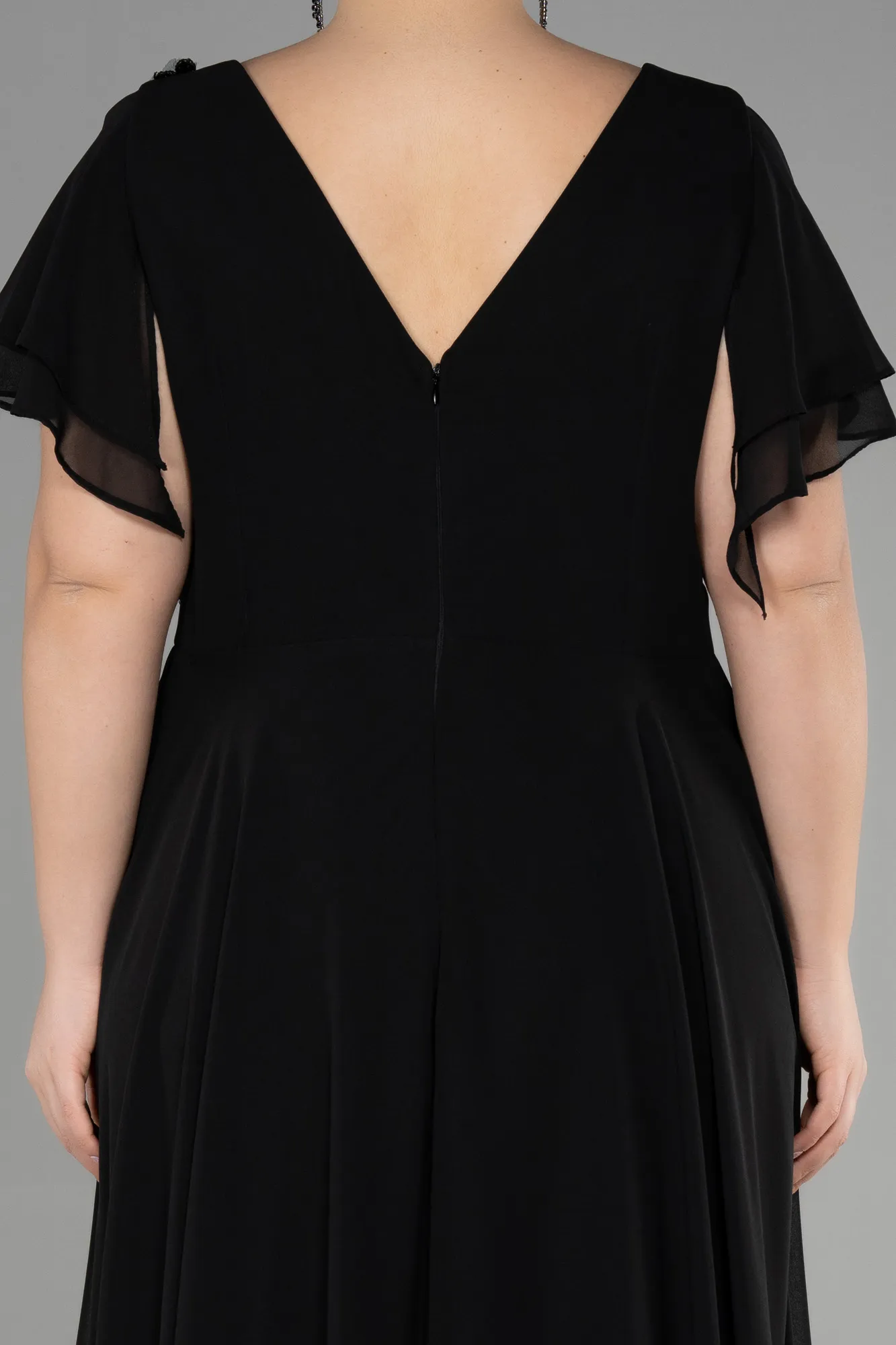 Black-Long Plus Size Evening Dress ABU1562