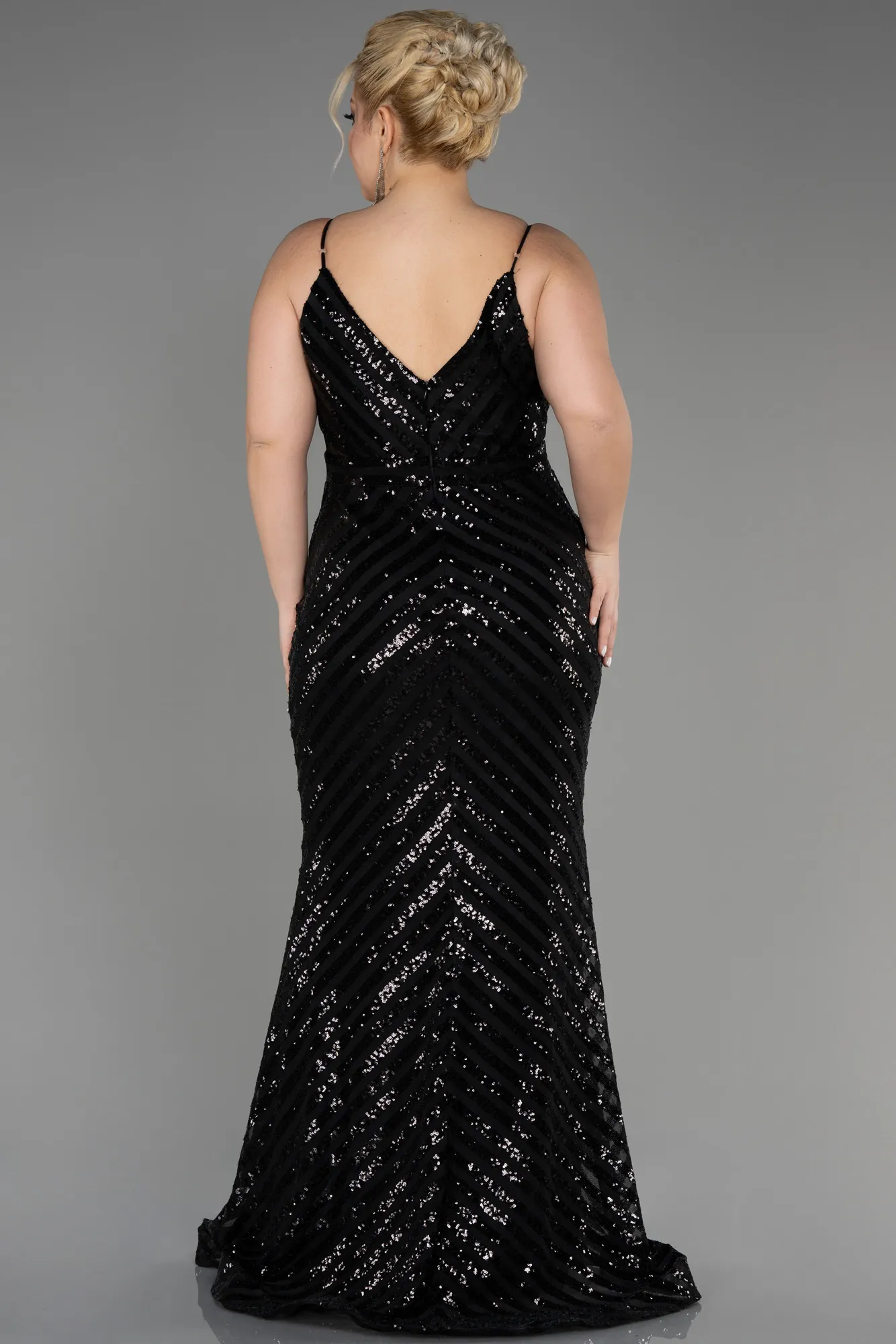 Black-Long Plus Size Evening Dress ABU1661