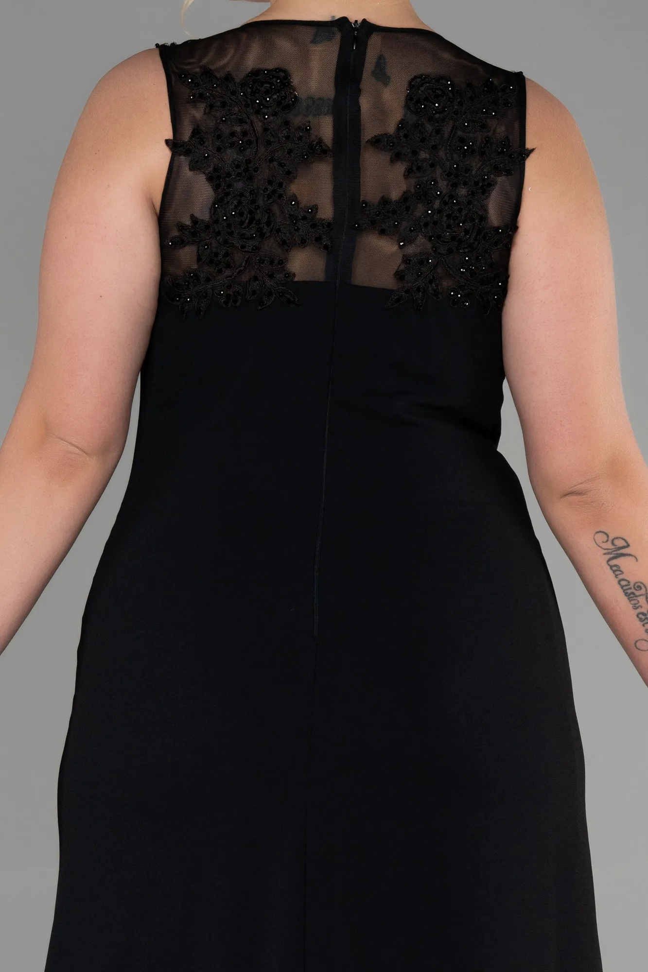 Black-Long Plus Size Evening Dress ABU1870