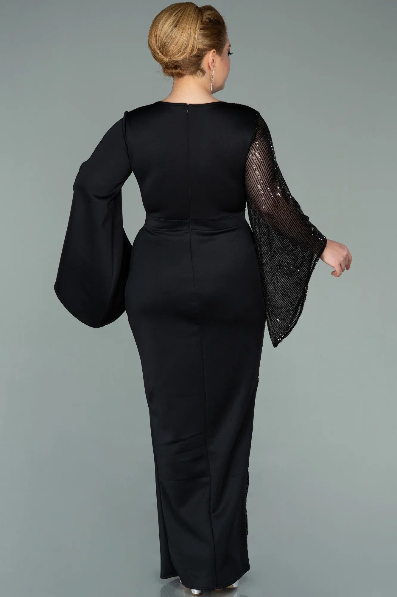 Black-Long Plus Size Evening Dress ABU2149