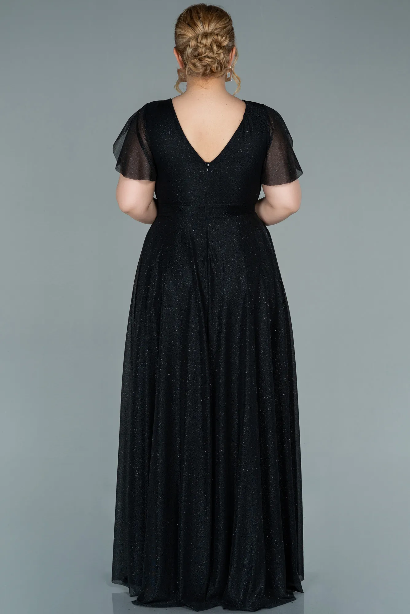 Black-Long Plus Size Evening Dress ABU2310