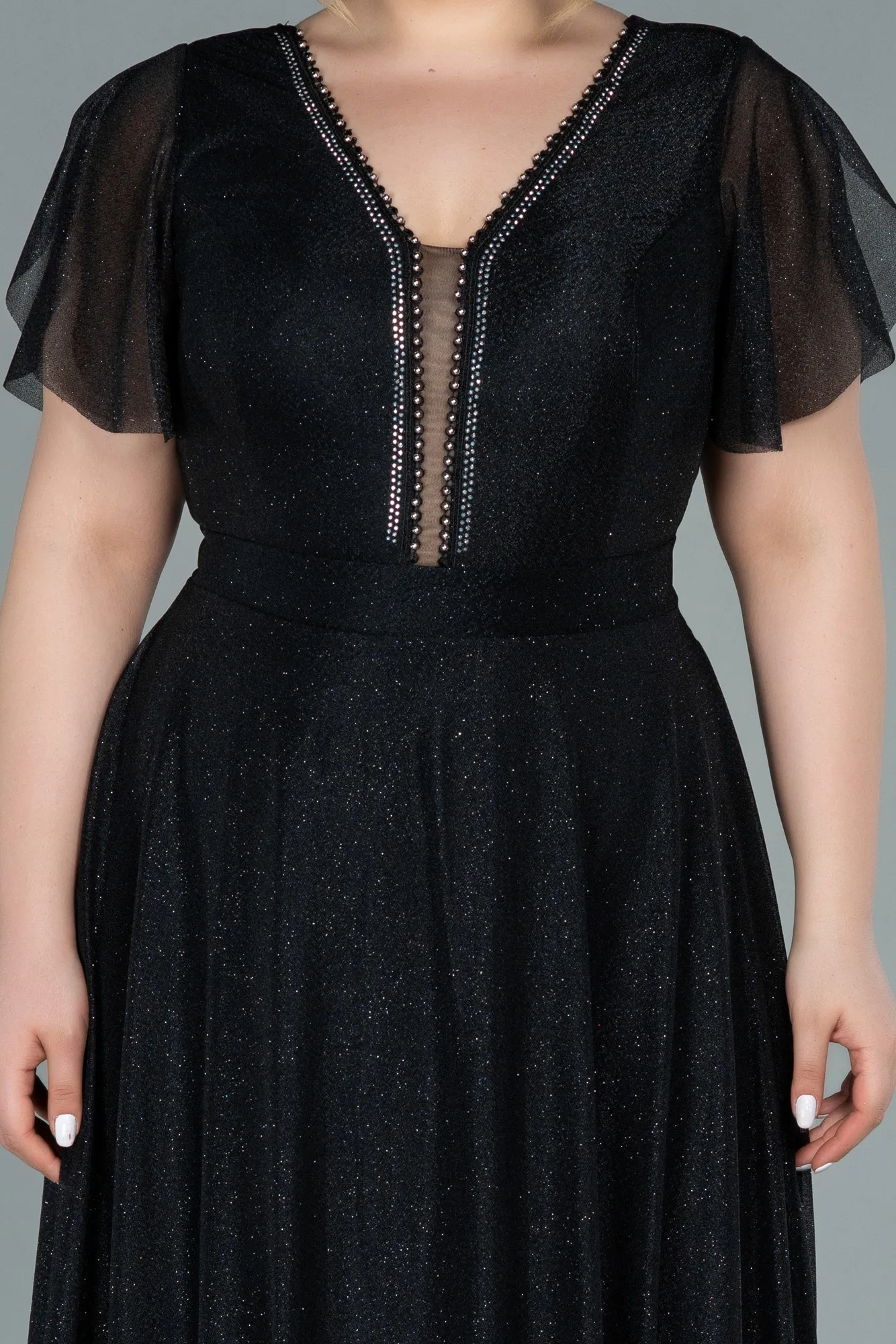 Black-Long Plus Size Evening Dress ABU2310