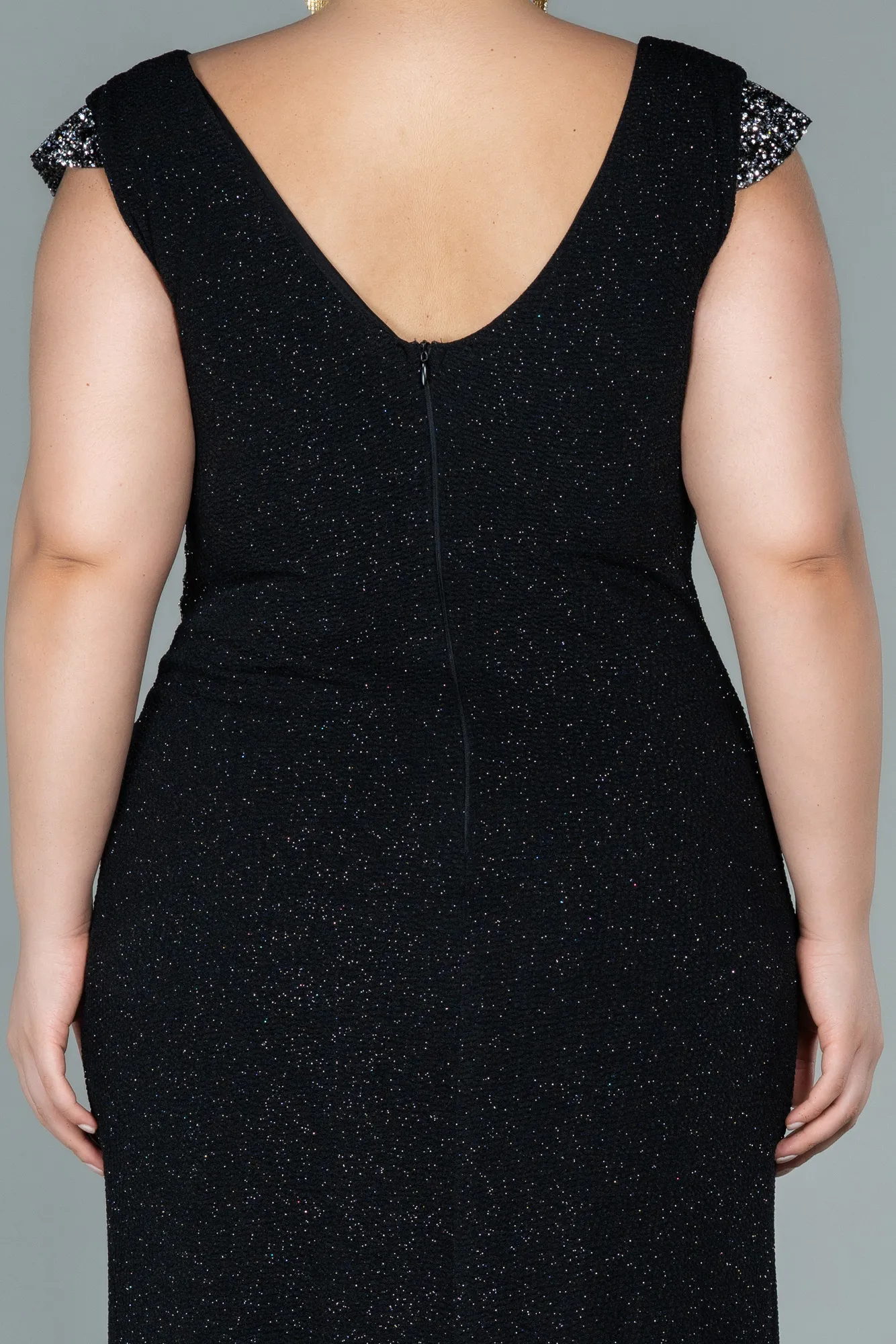 Black-Long Plus Size Evening Dress ABU2438