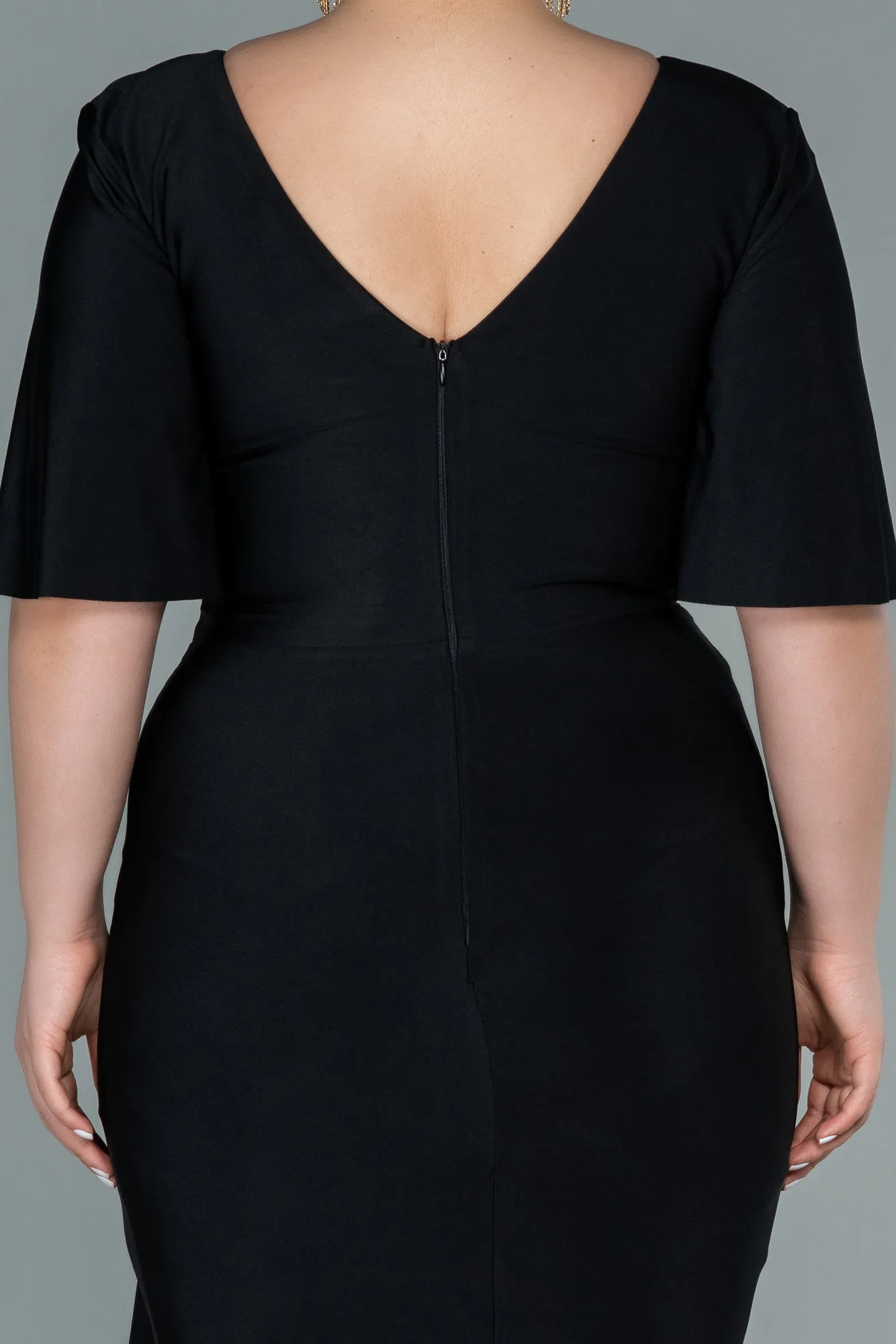 Black-Long Plus Size Evening Dress ABU2441