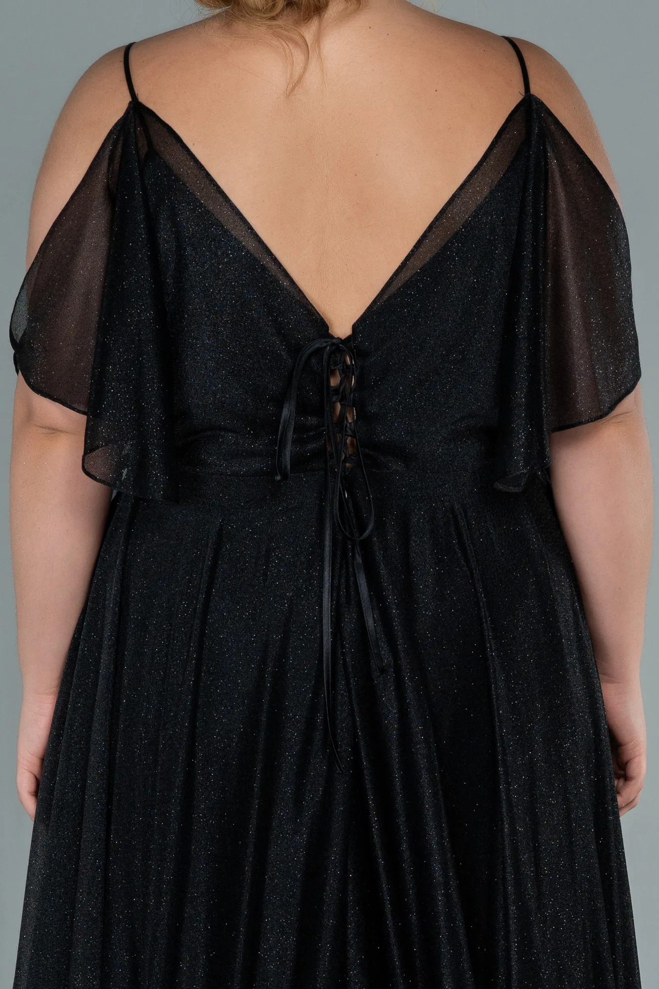 Black-Long Plus Size Evening Dress ABU2487