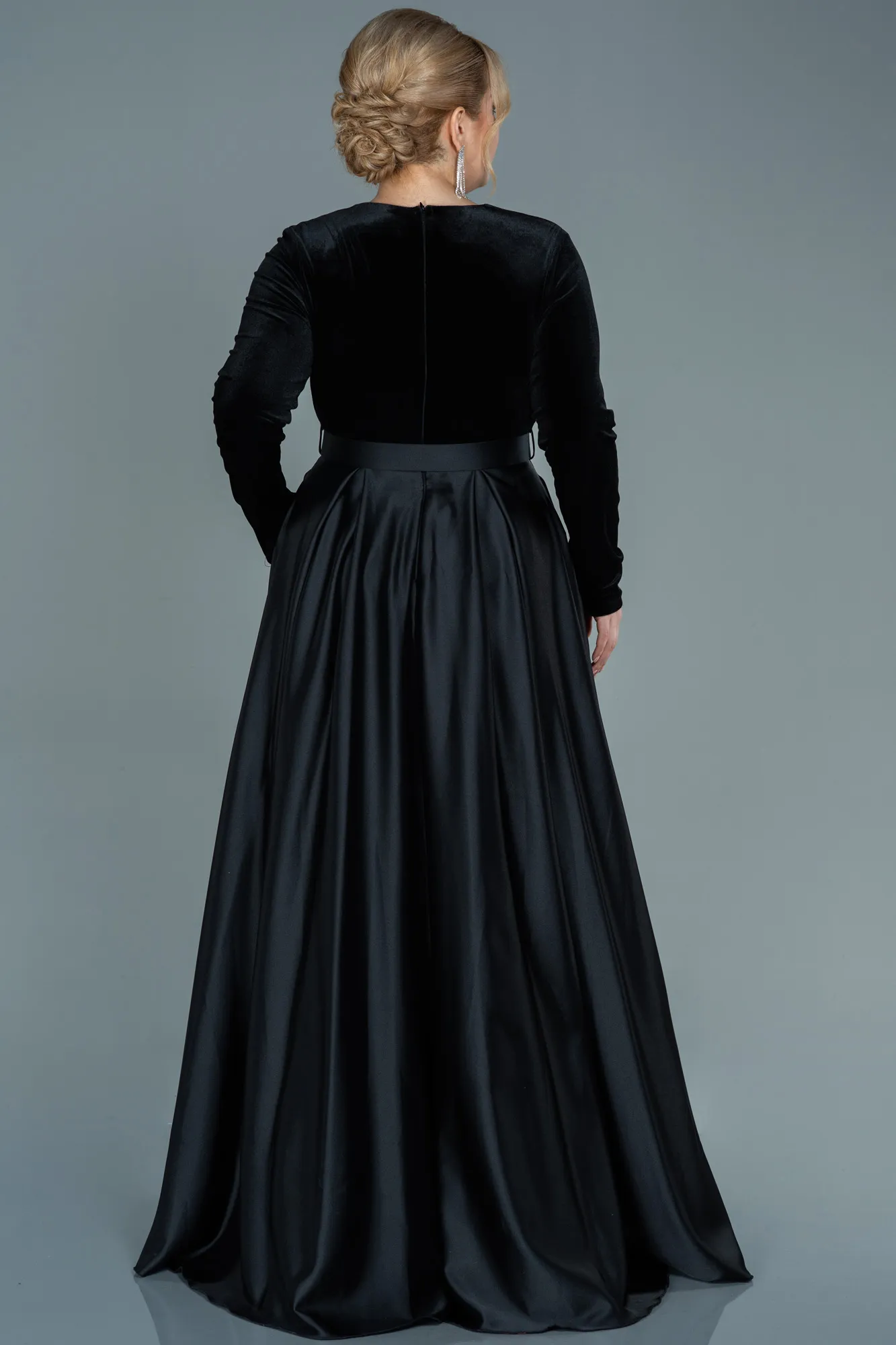 Black-Long Plus Size Evening Dress ABU2615