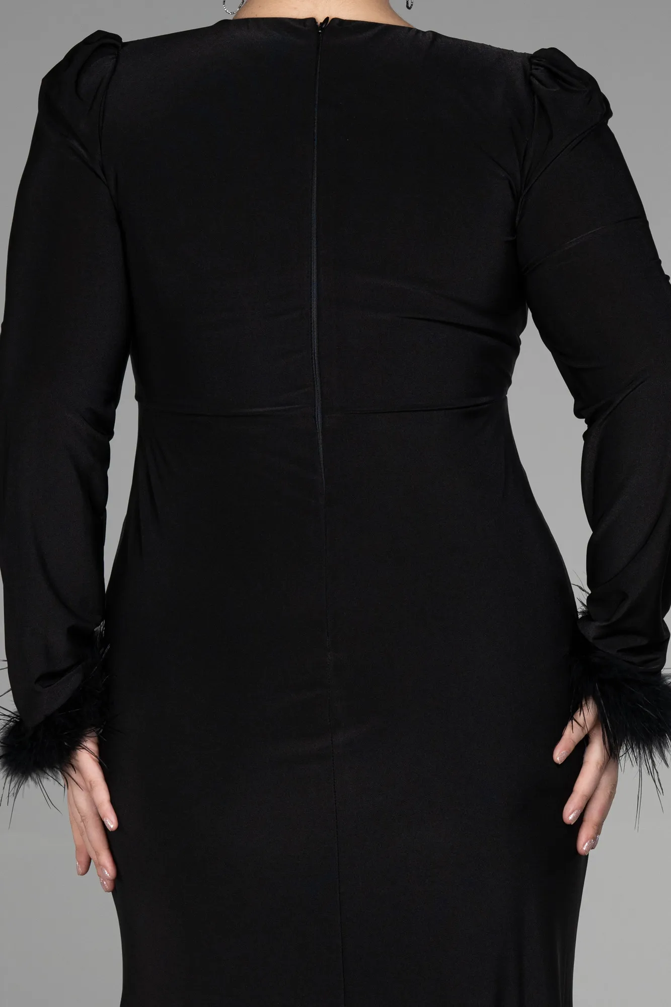 Black-Long Plus Size Evening Dress ABU2832