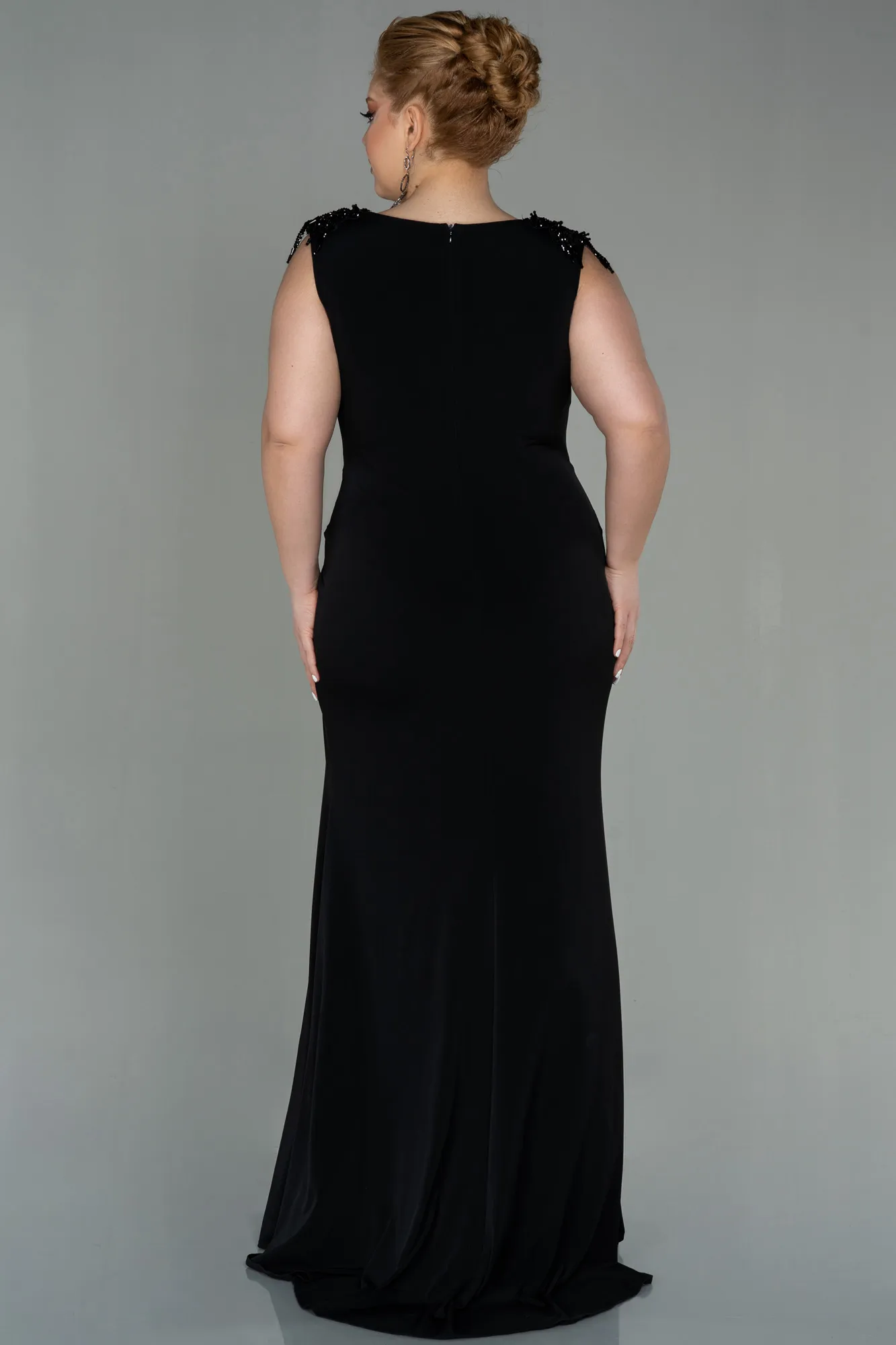 Black-Long Plus Size Evening Dress ABU2854