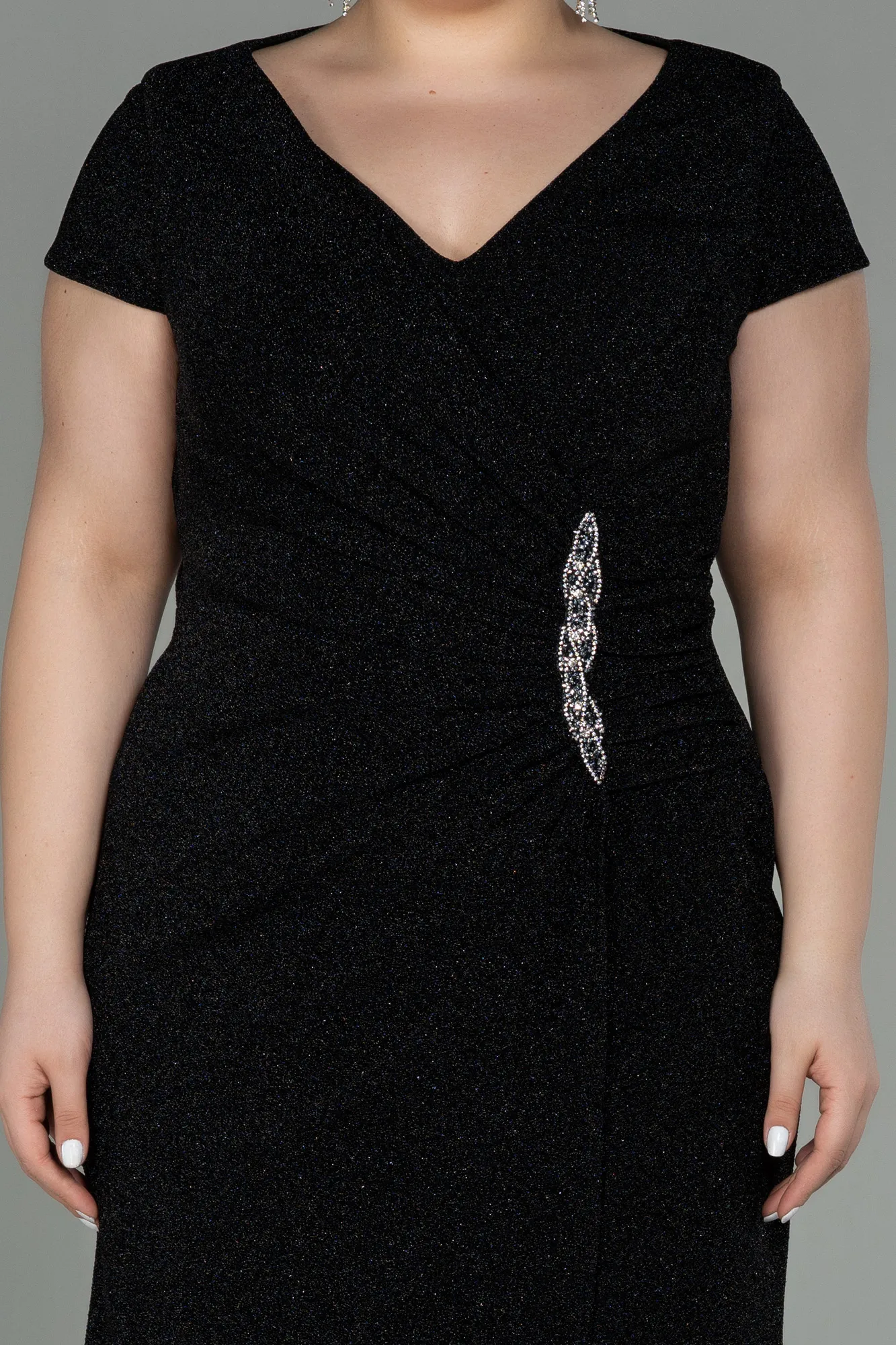 Black-Long Plus Size Evening Dress ABU2870