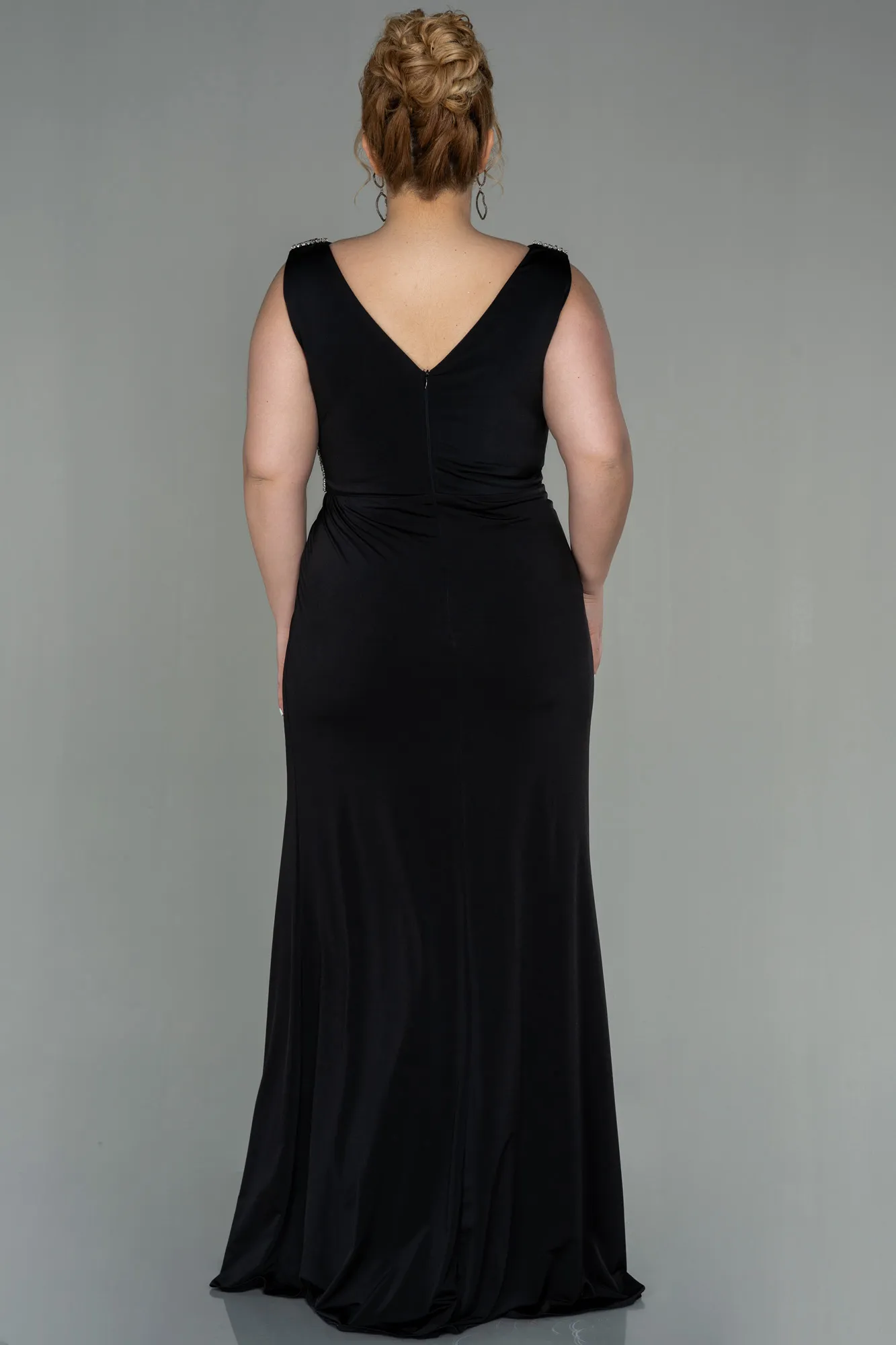 Black-Long Plus Size Evening Dress ABU2931