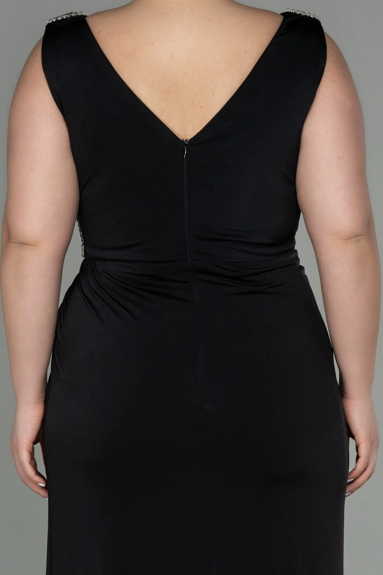 Black-Long Plus Size Evening Dress ABU2931