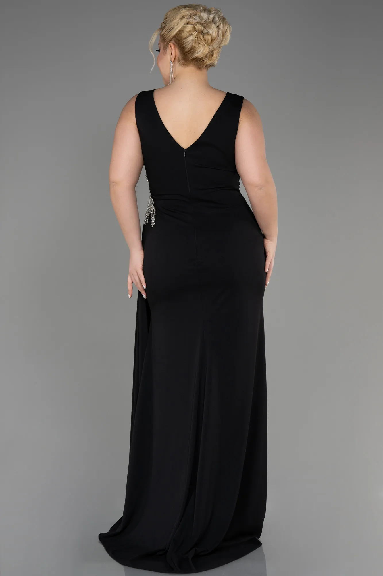 Black-Long Plus Size Evening Dress ABU2934