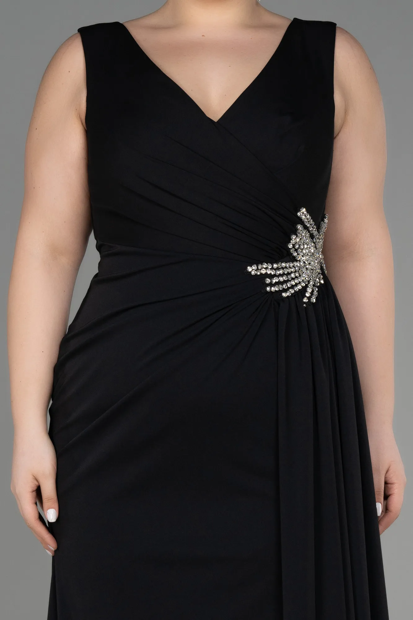 Black-Long Plus Size Evening Dress ABU2934