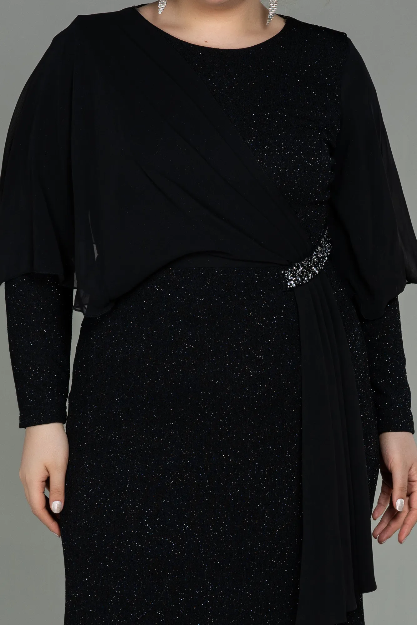 Black-Long Plus Size Evening Dress ABU3013