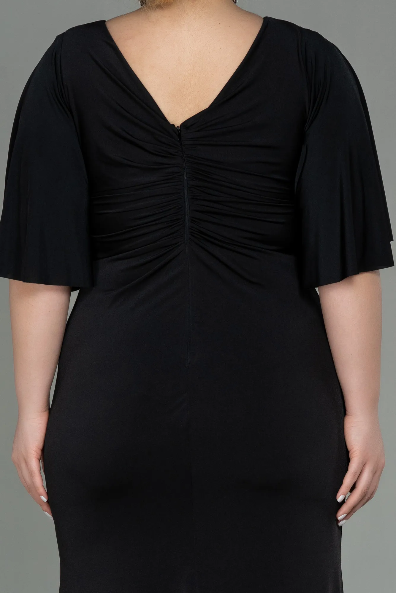 Black-Long Plus Size Evening Dress ABU3015