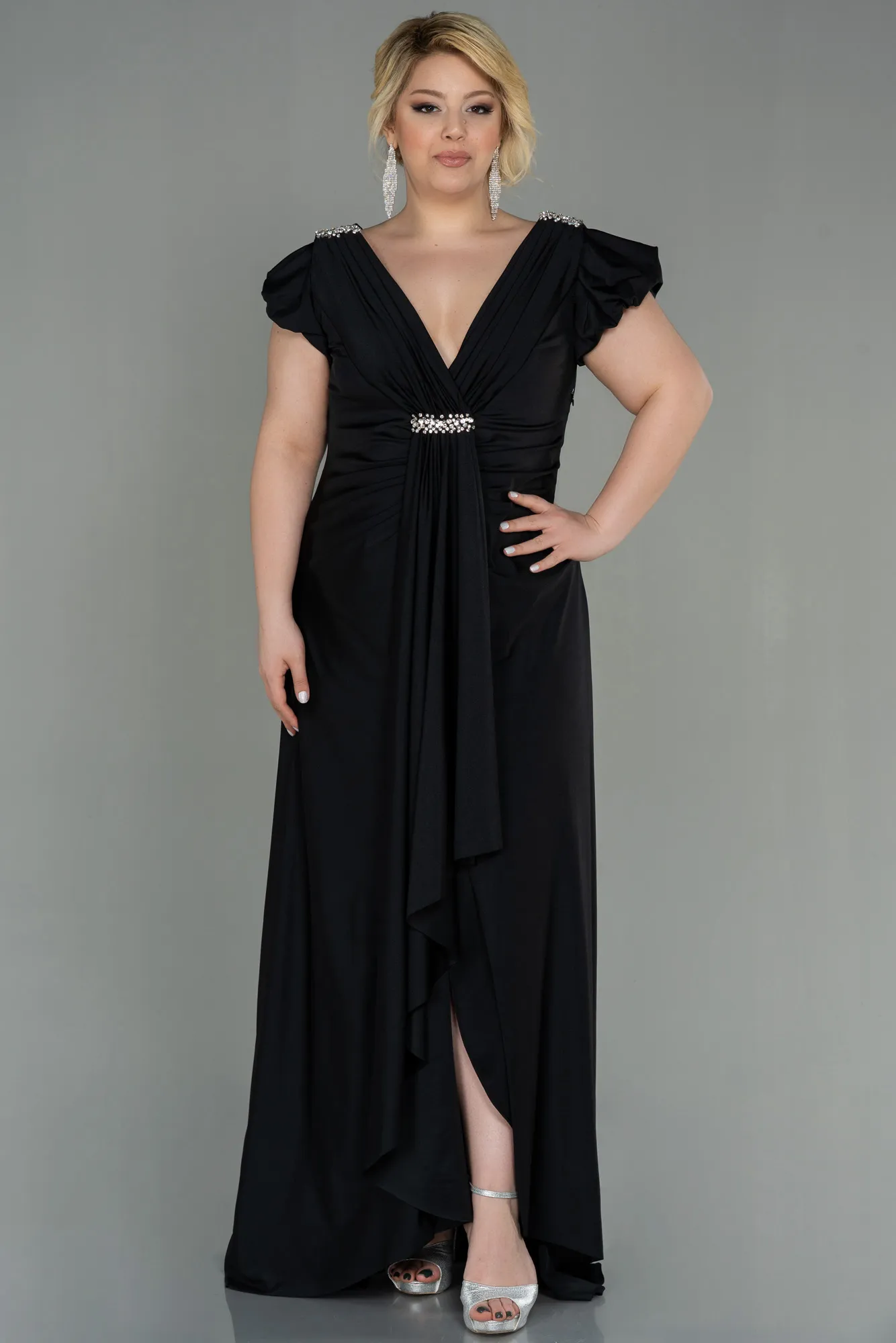Black-Long Plus Size Evening Dress ABU3018