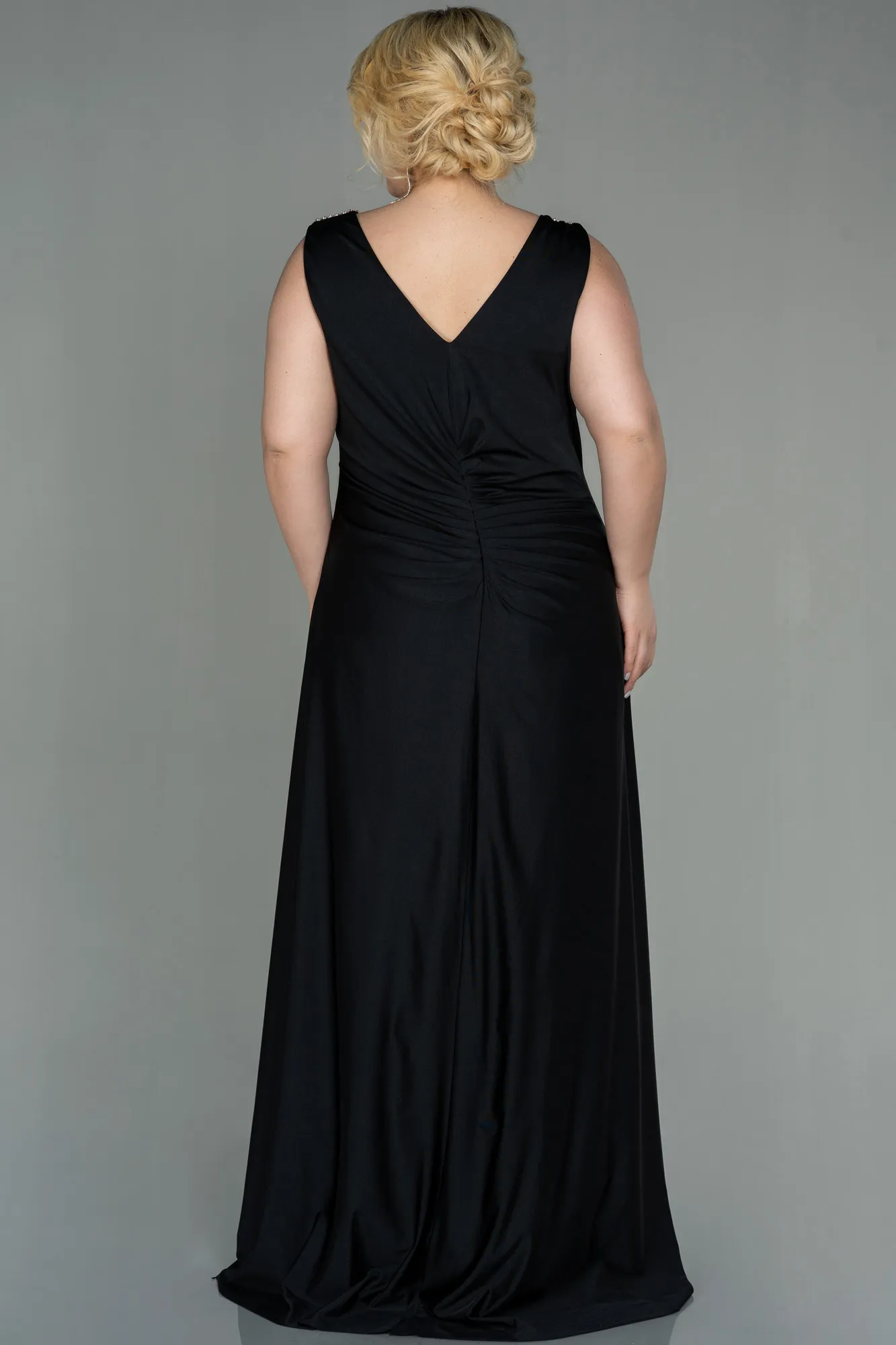 Black-Long Plus Size Evening Dress ABU3018