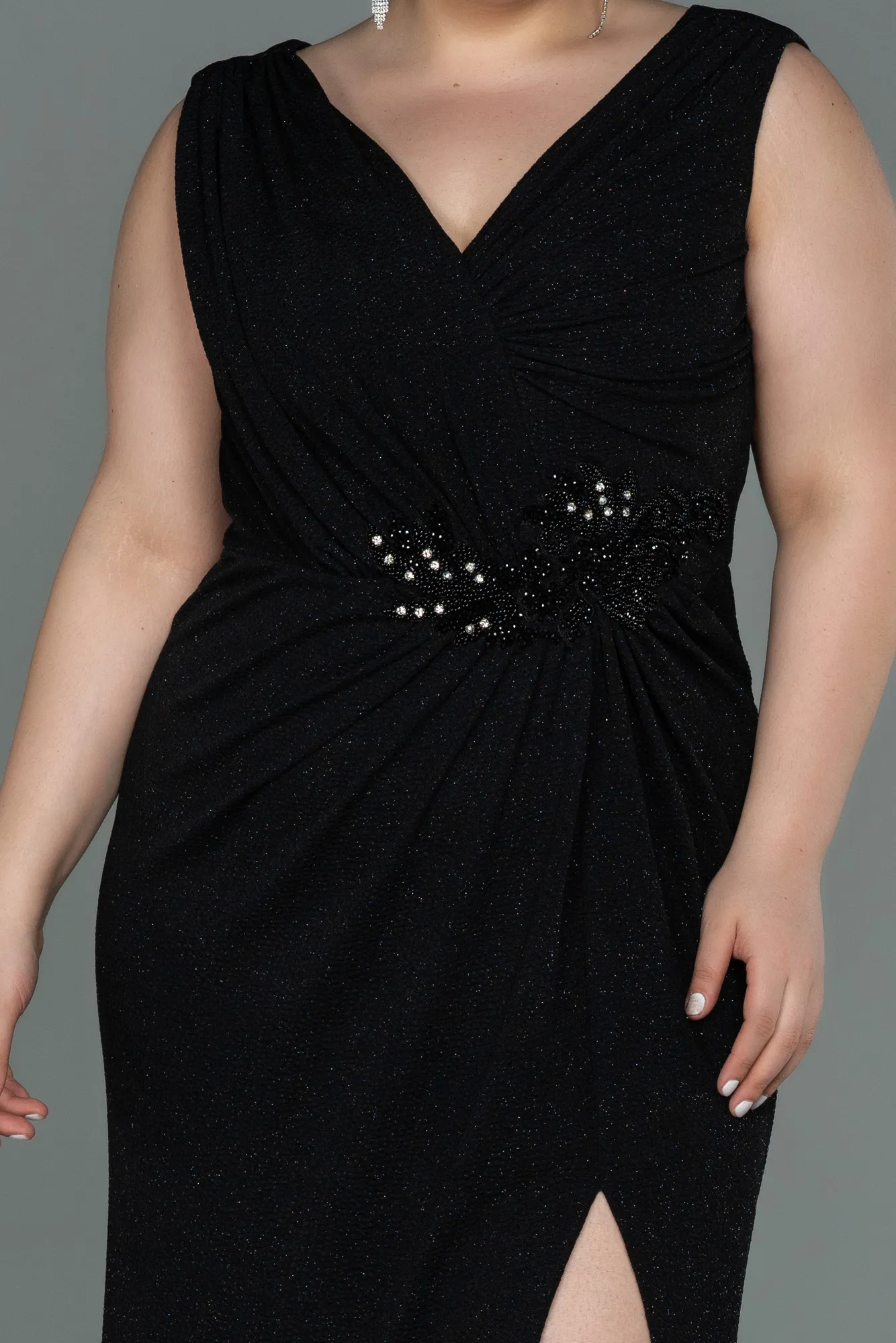 Black-Long Plus Size Evening Dress ABU3074