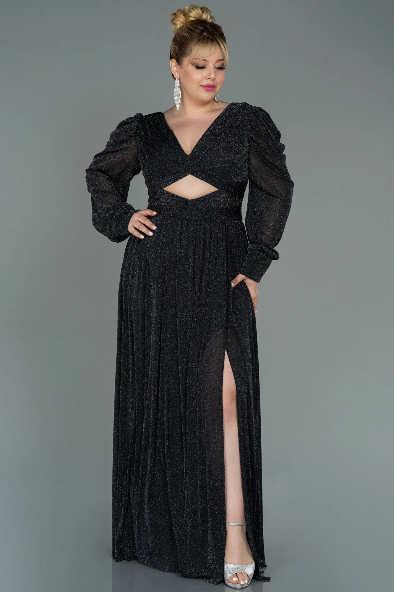 Black-Long Plus Size Evening Dress ABU3104