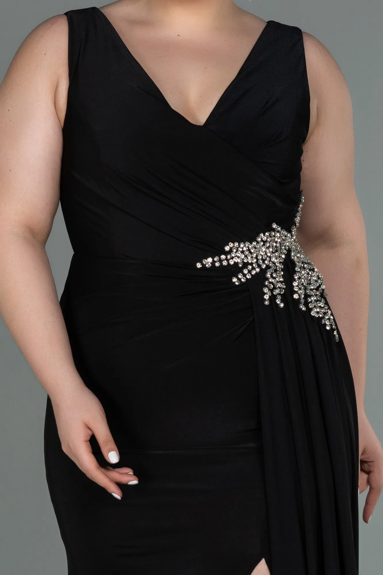Black-Long Plus Size Evening Dress ABU3122
