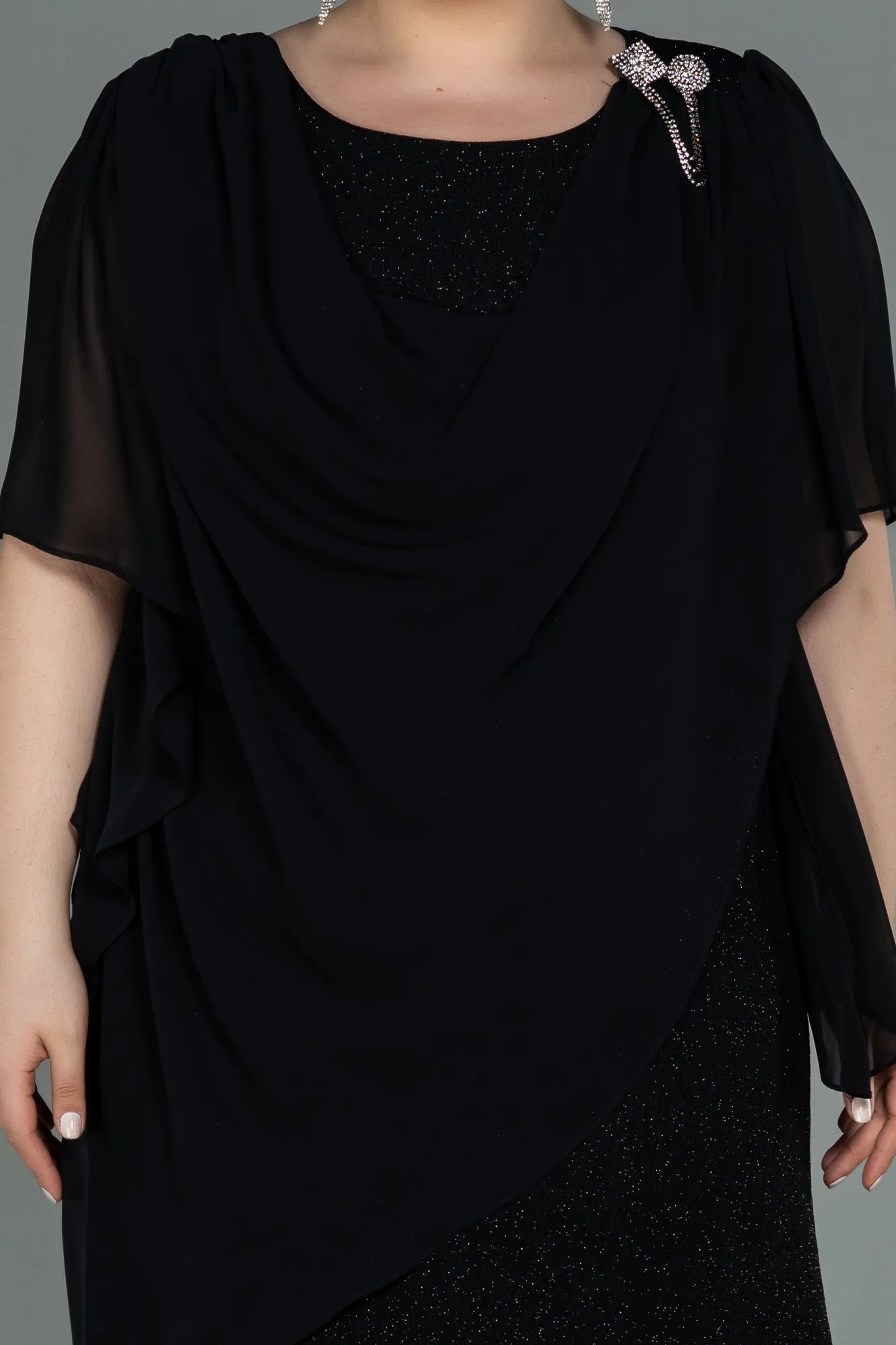 Black-Long Plus Size Evening Dress ABU3124