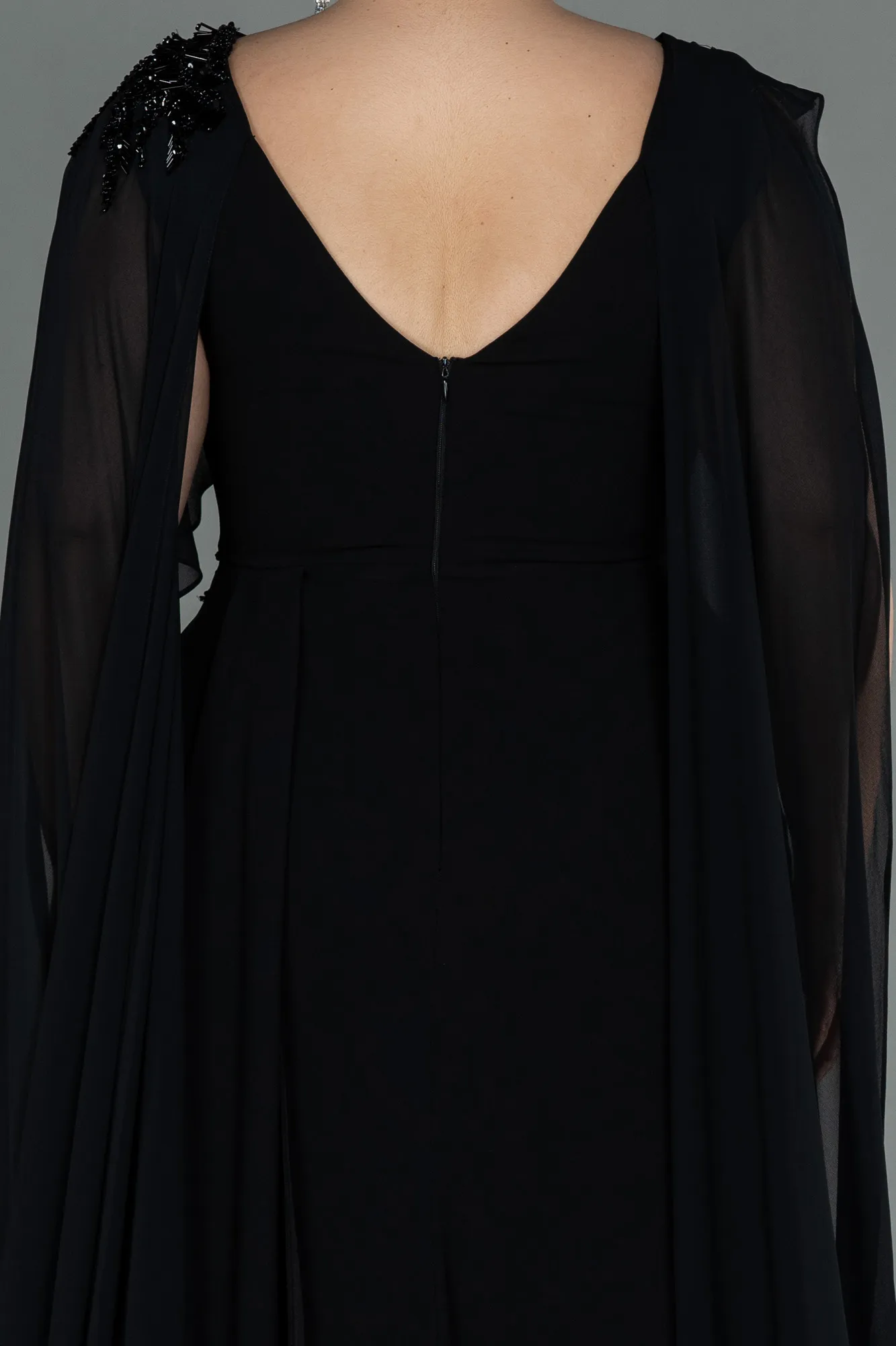 Black-Long Plus Size Evening Dress ABU3131