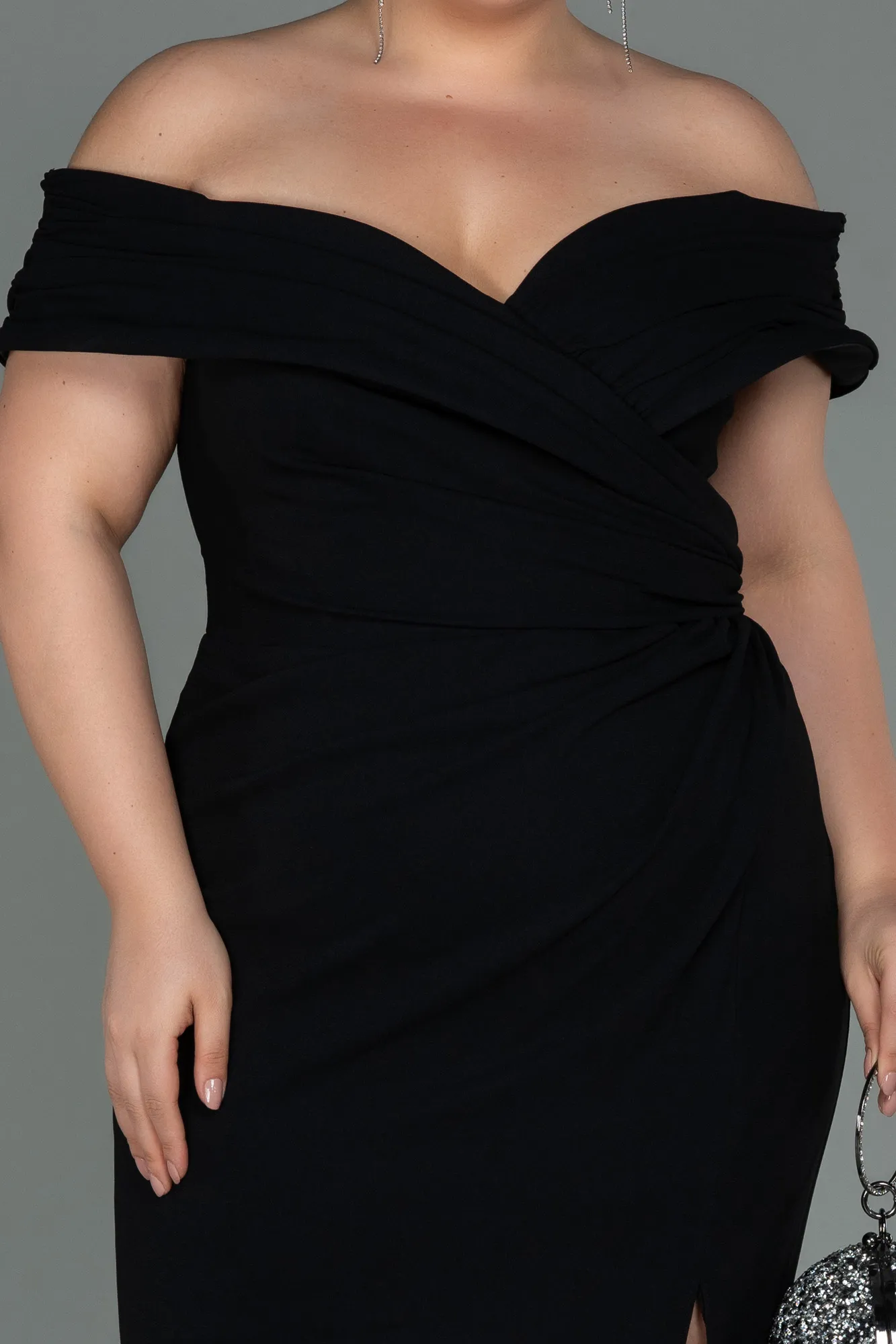 Black-Long Plus Size Evening Dress ABU3172