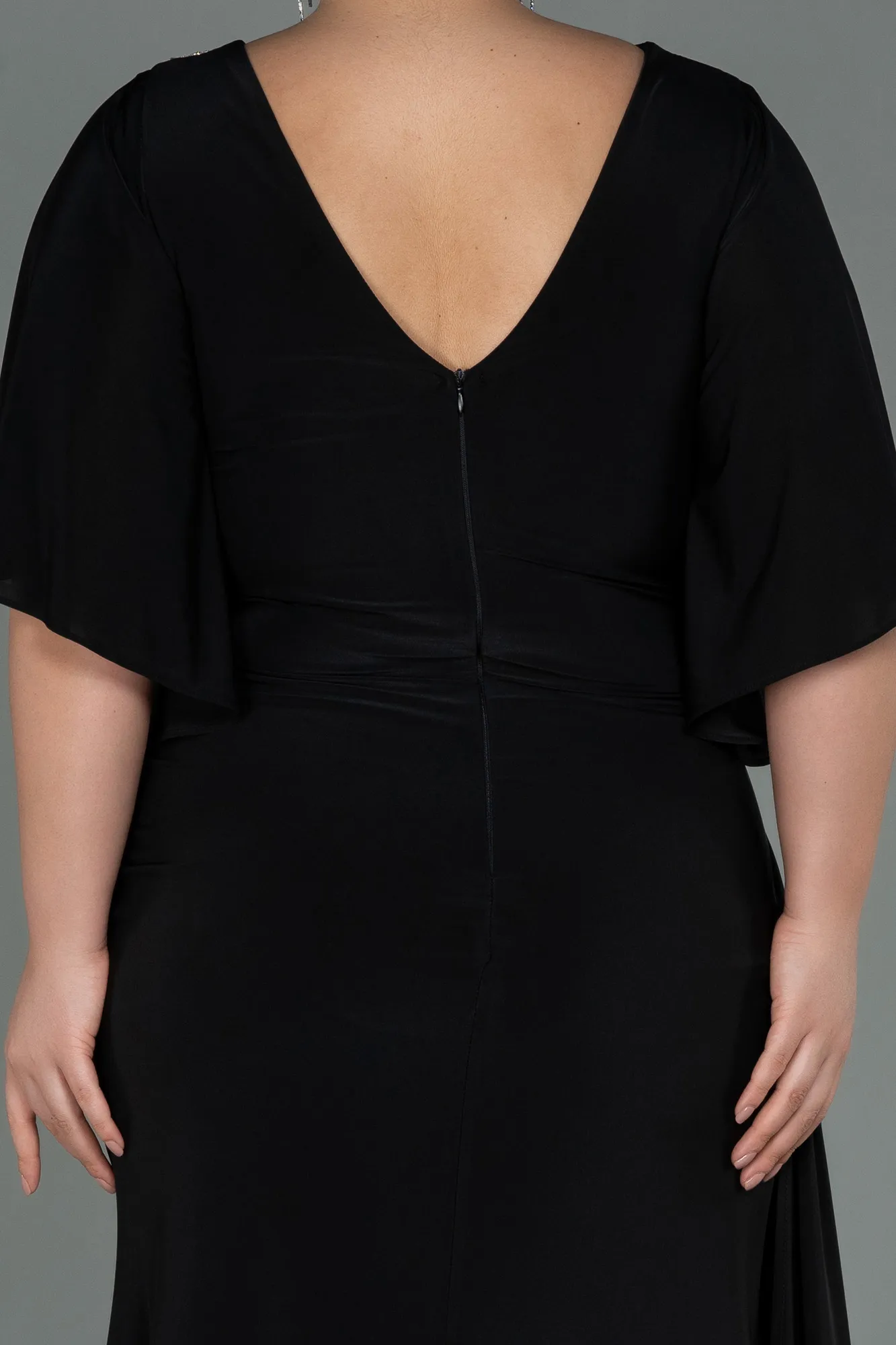Black-Long Plus Size Evening Dress ABU3173