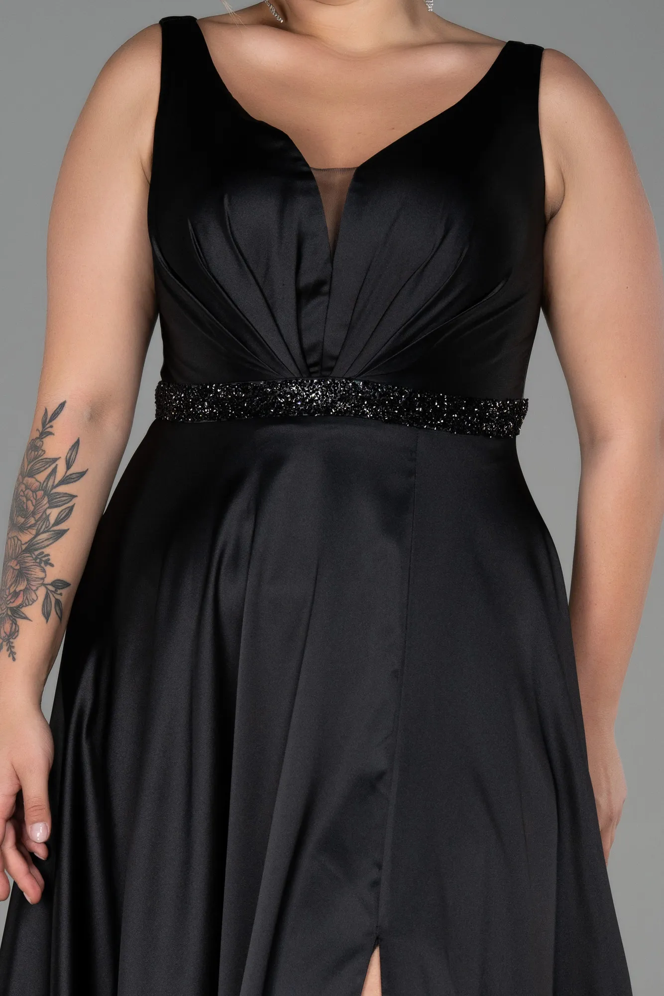 Black-Long Plus Size Evening Dress ABU3200