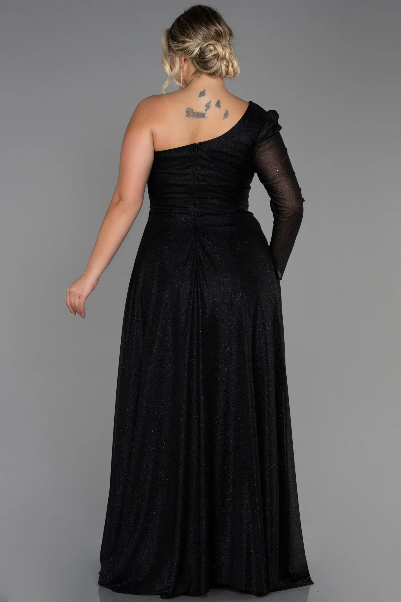 Black-Long Plus Size Evening Dress ABU3210