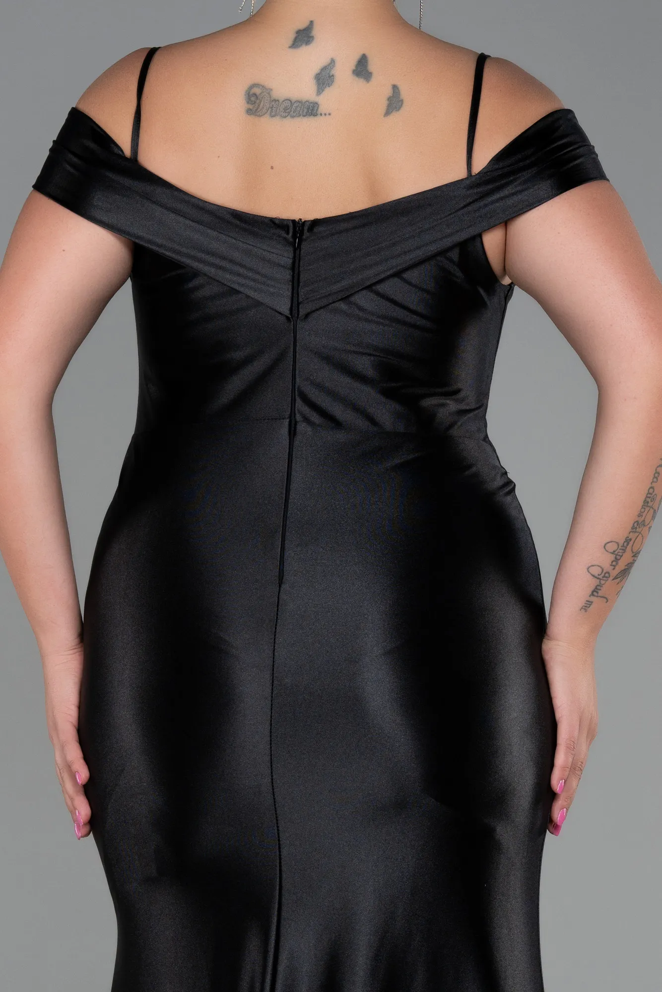 Black-Long Plus Size Evening Dress ABU3255