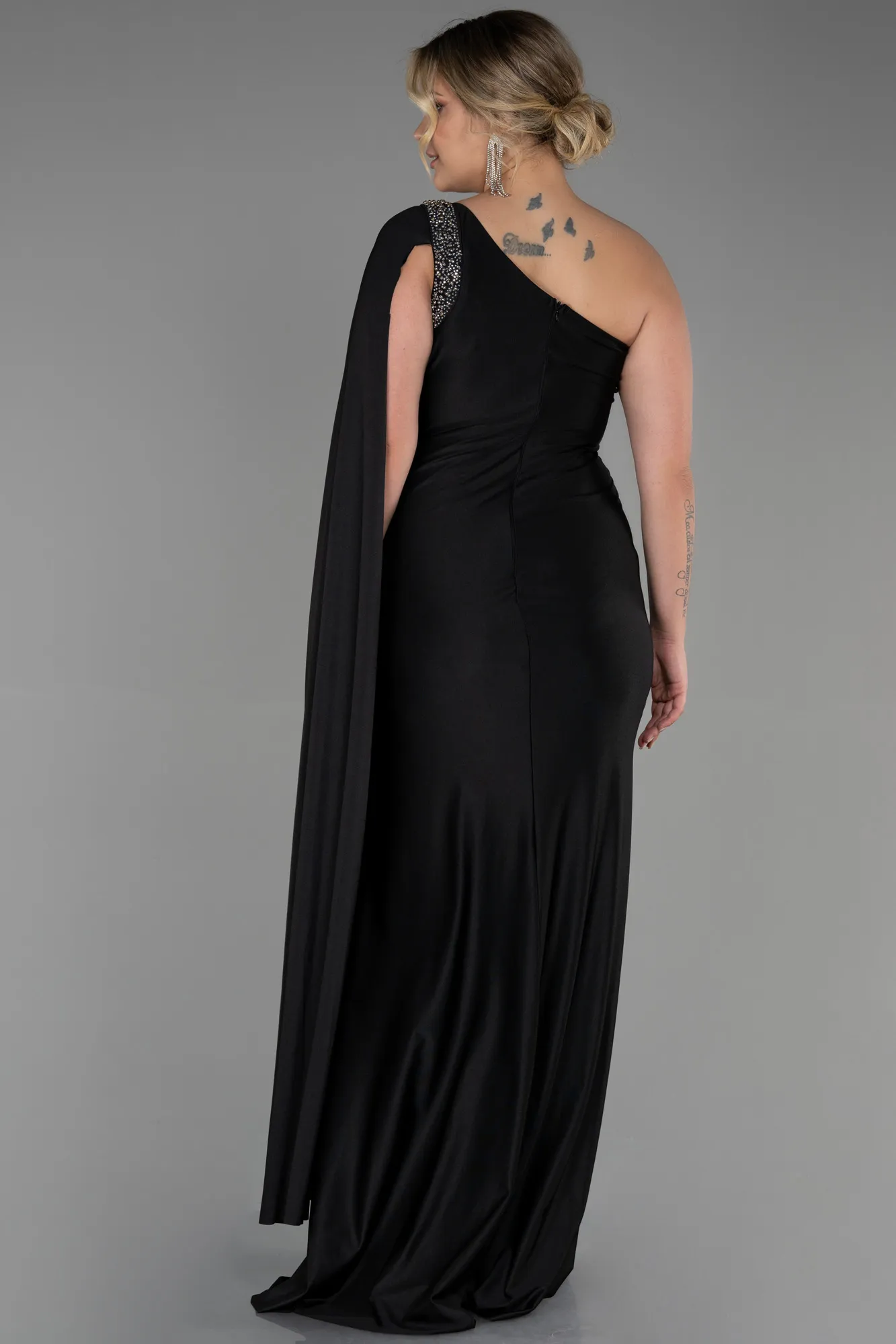 Black-Long Plus Size Evening Dress ABU3260