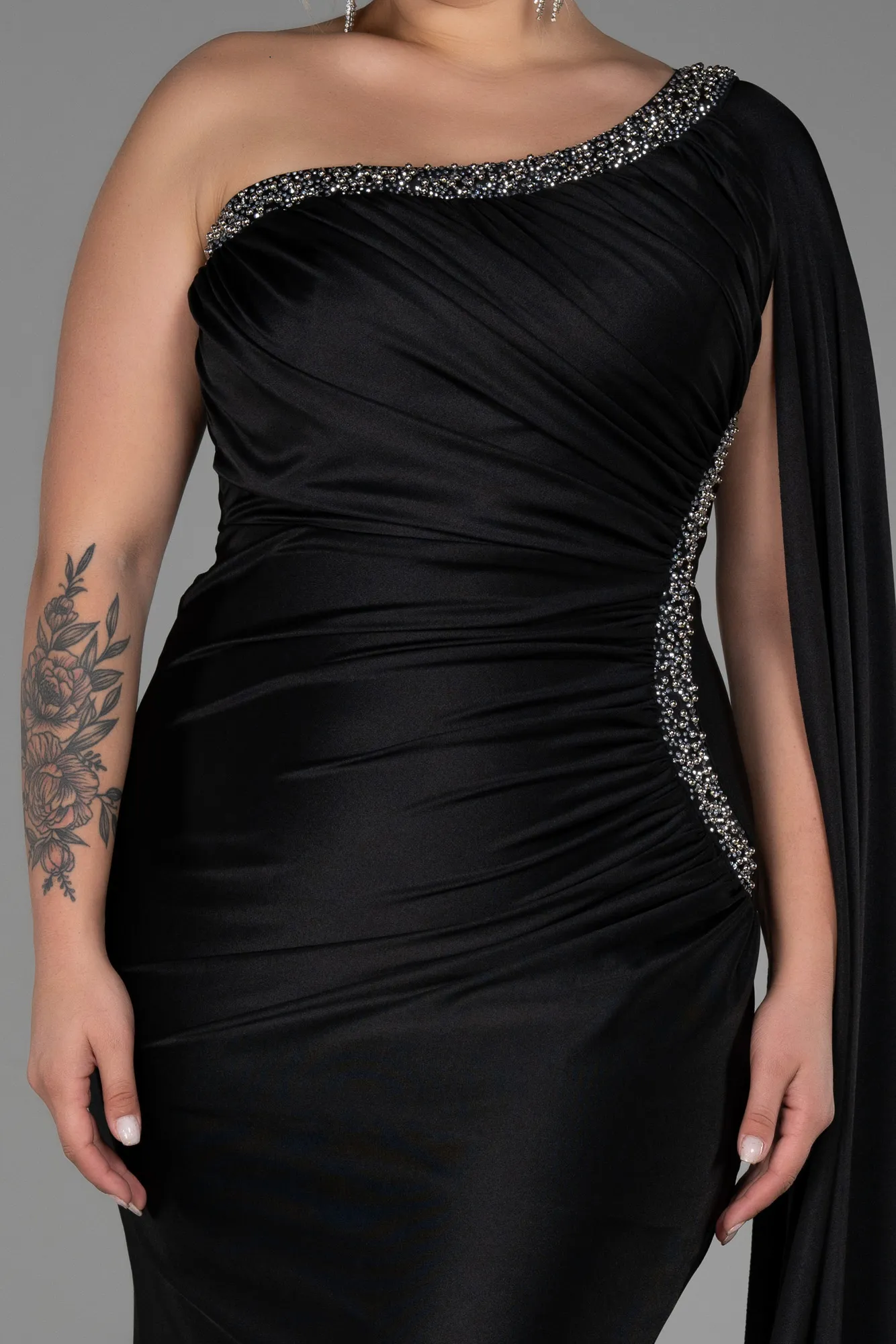 Black-Long Plus Size Evening Dress ABU3260