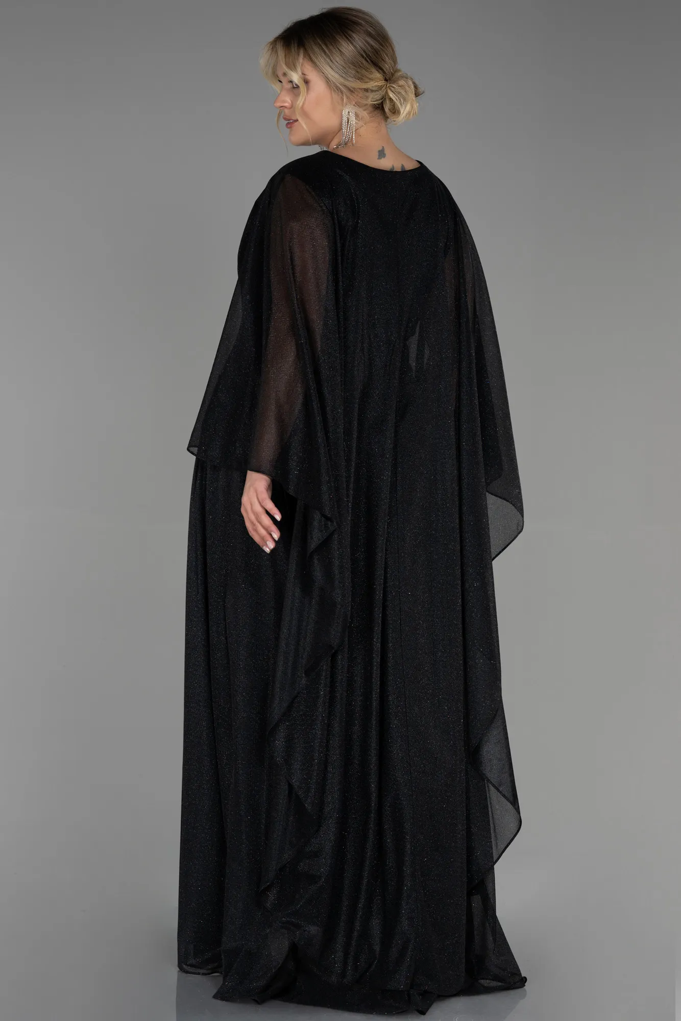 Black-Long Plus Size Evening Dress ABU3278