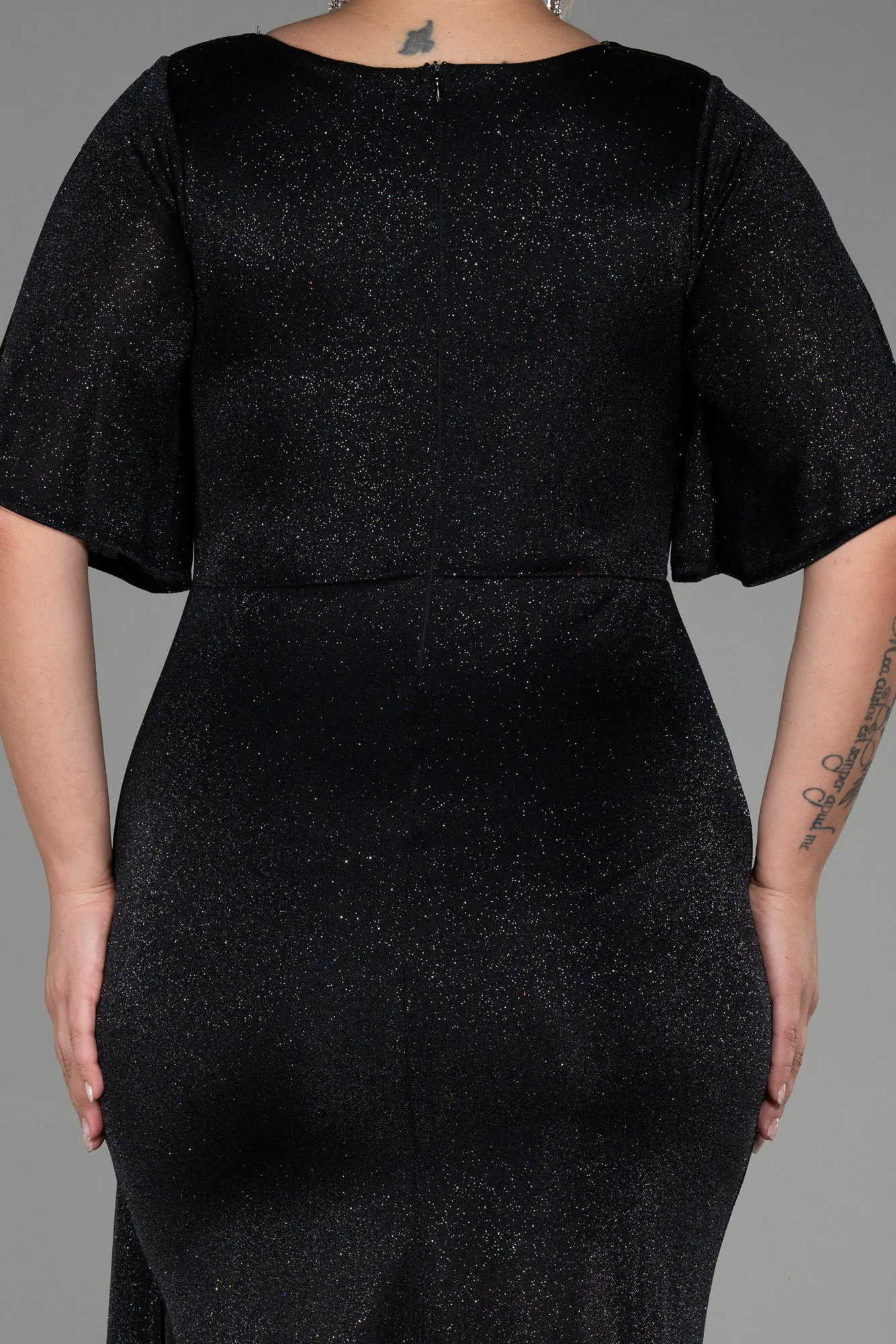 Black-Long Plus Size Evening Dress ABU3282