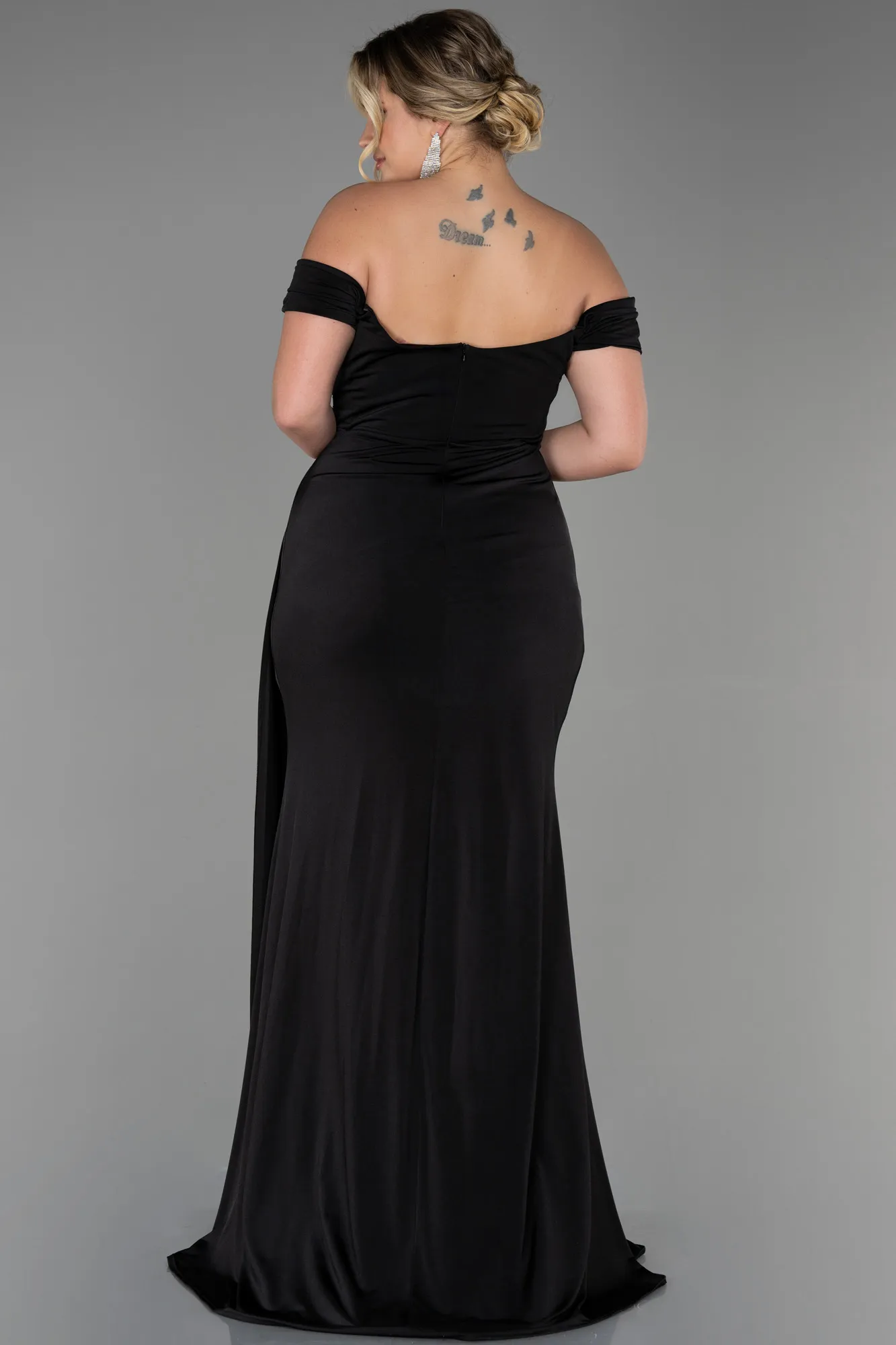 Black-Long Plus Size Evening Dress ABU3339