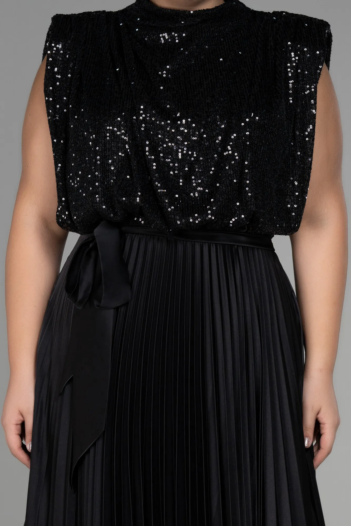 Black-Long Plus Size Evening Dress ABU3341