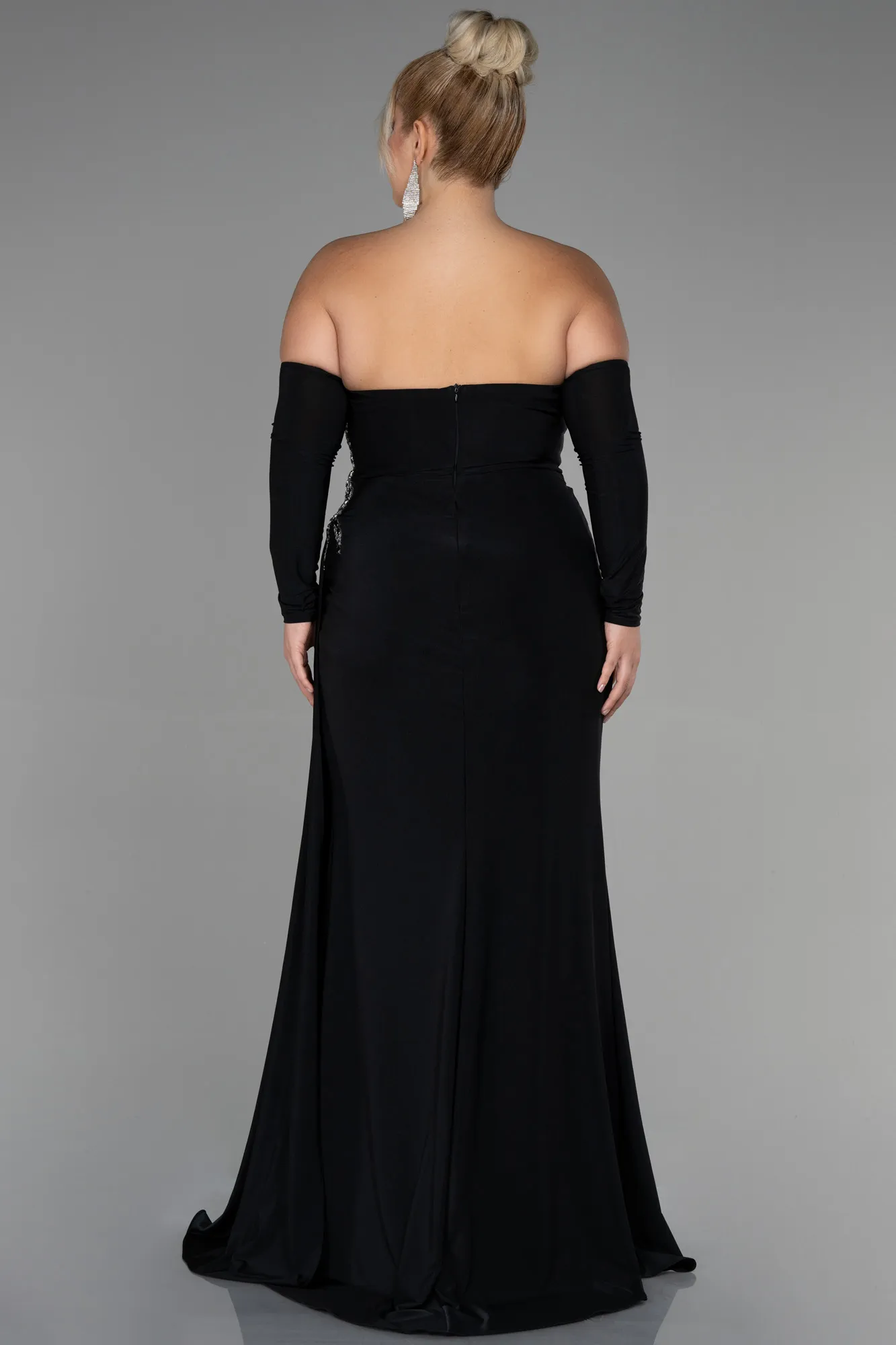 Black-Long Plus Size Evening Dress ABU3352