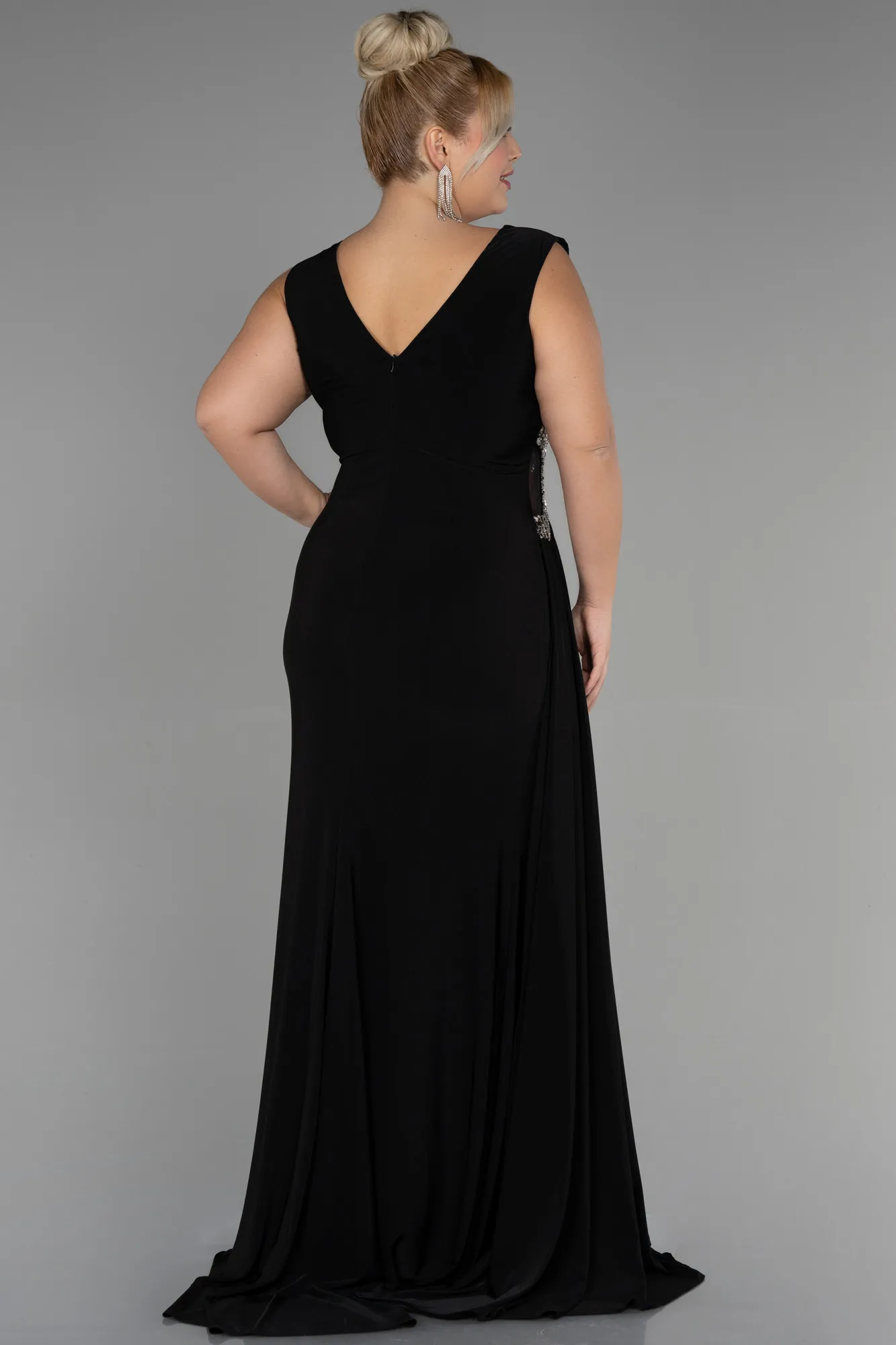 Black-Long Plus Size Evening Dress ABU3372
