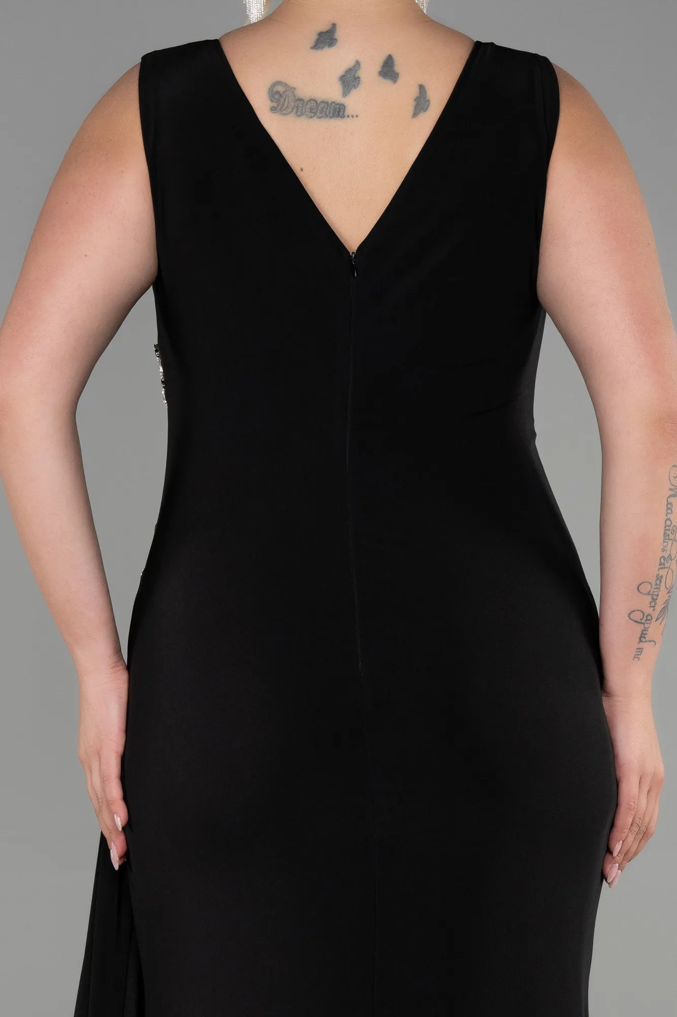 Black-Long Plus Size Evening Dress ABU3438