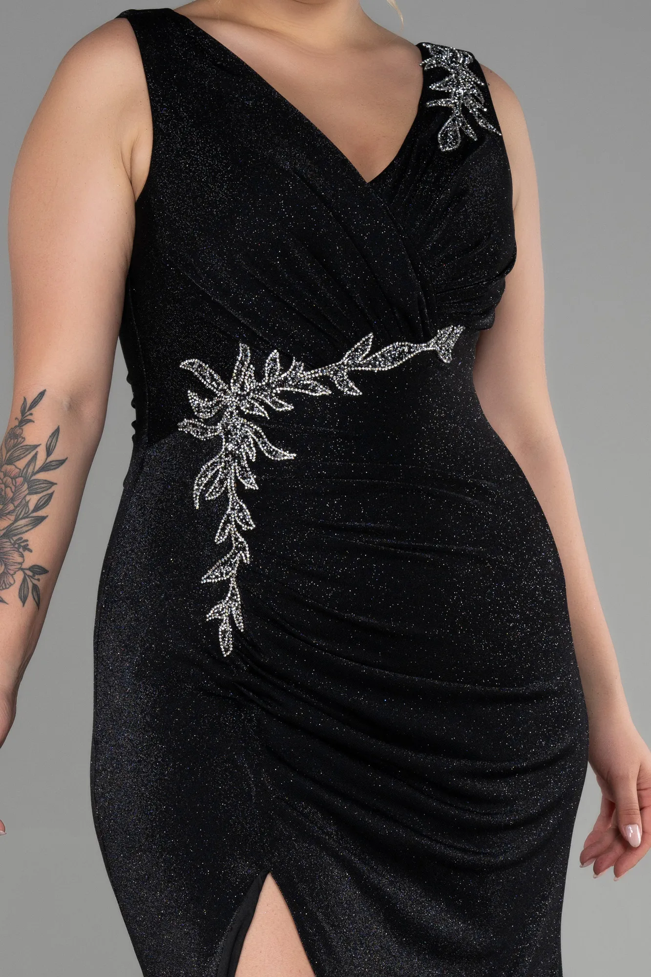 Black-Long Plus Size Evening Dress ABU3439