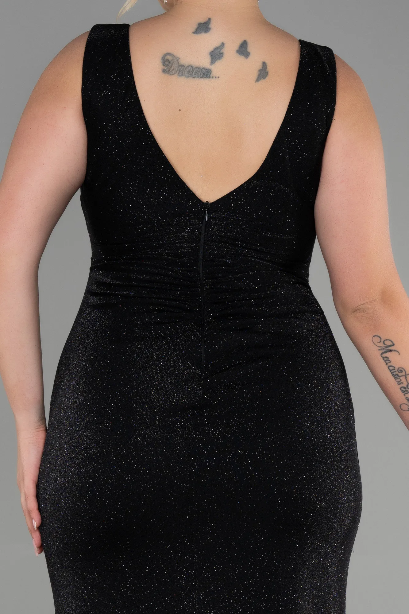 Black-Long Plus Size Evening Dress ABU3439