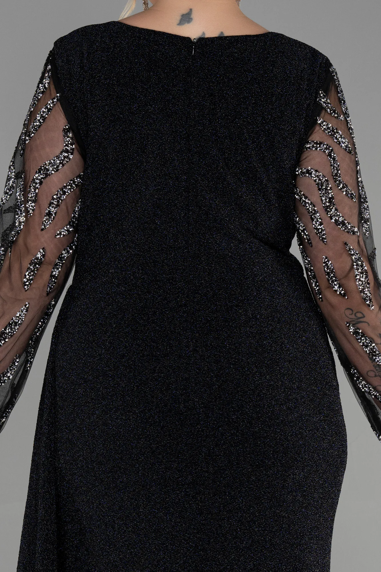 Black-Long Plus Size Evening Dress ABU3440