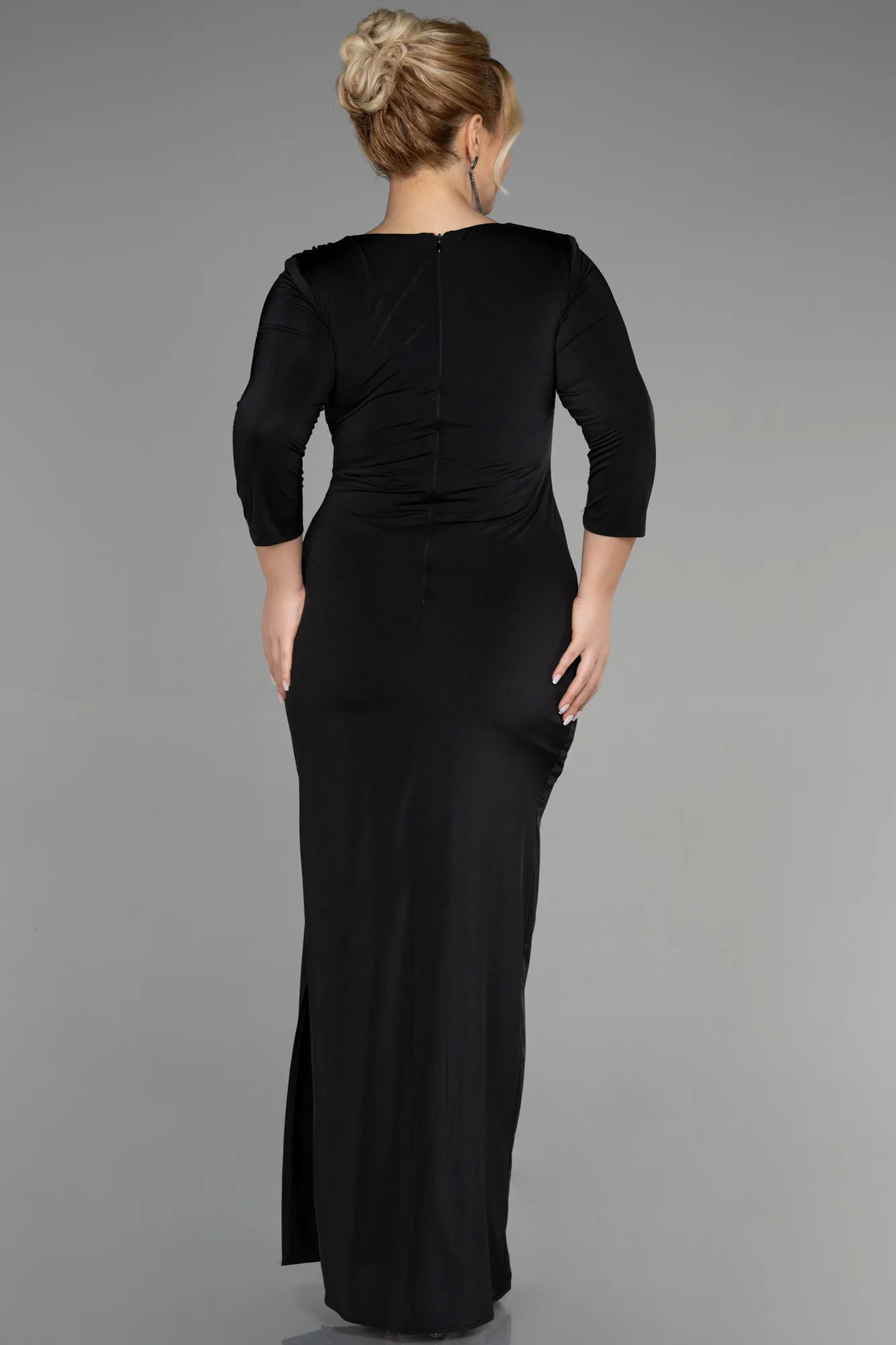 Black-Long Plus Size Evening Dress ABU3467