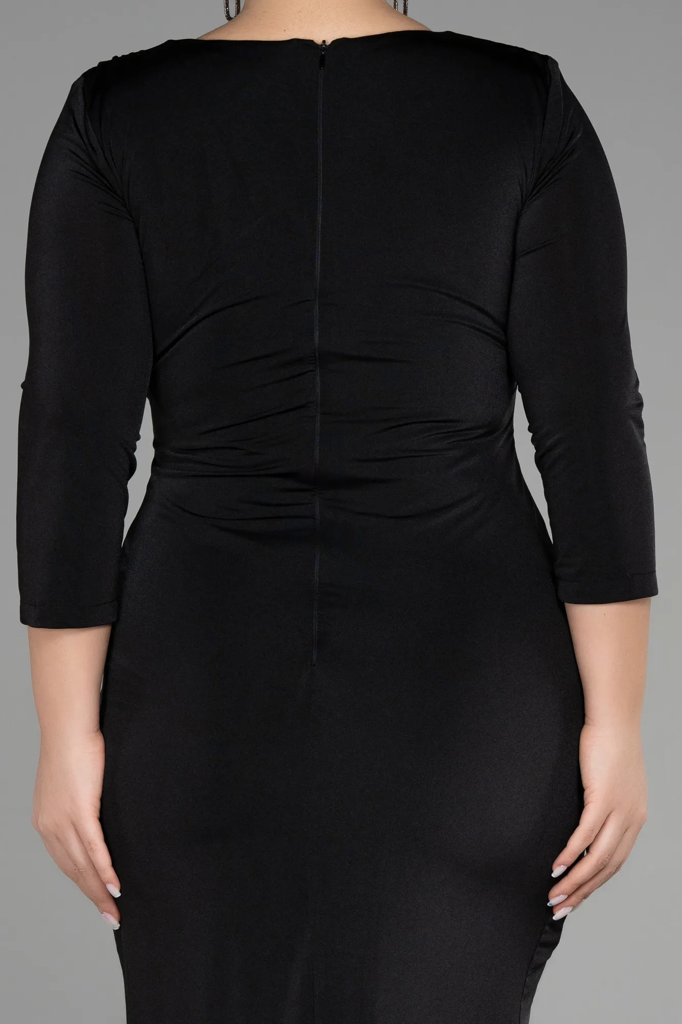 Black-Long Plus Size Evening Dress ABU3467